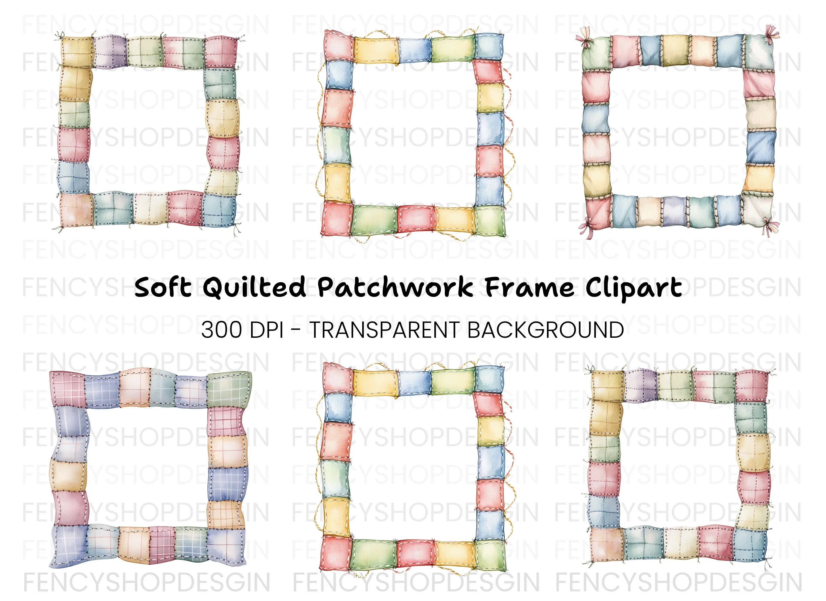 Patchwork Quilt Frames Clipart Bundle