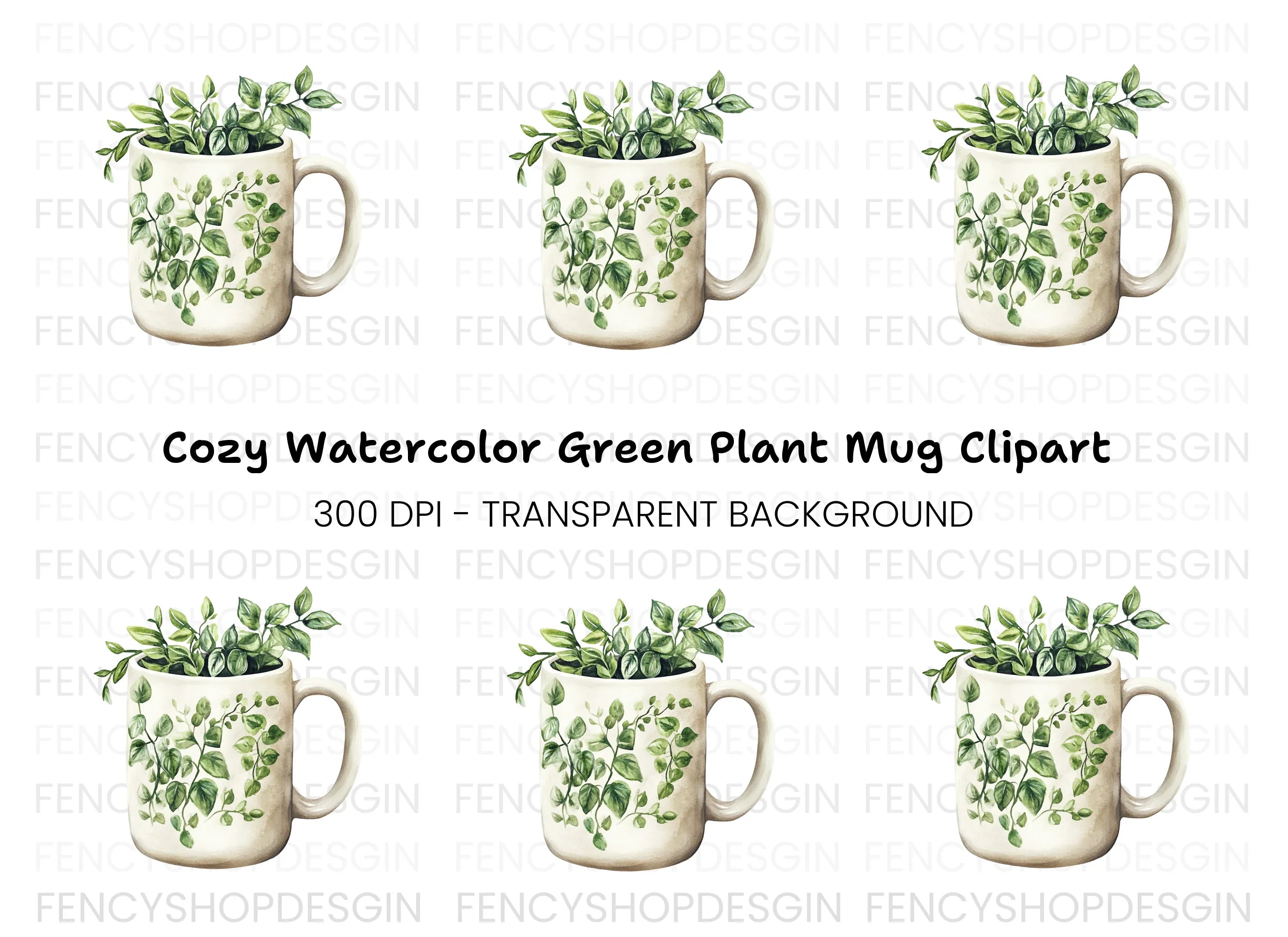 Green Vine Plant Clipart Bundle