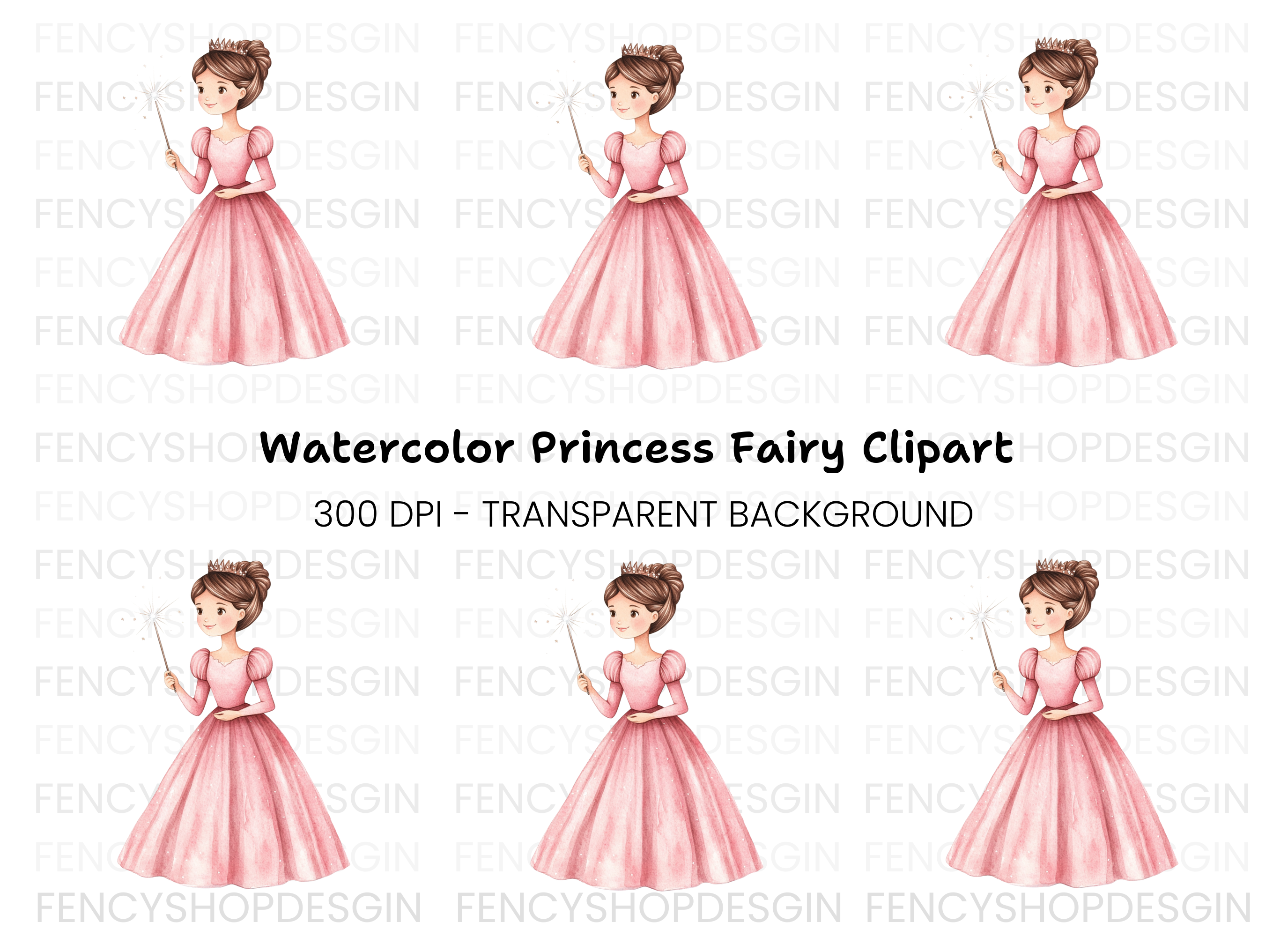 Princess with Wand Clipart Bundle
