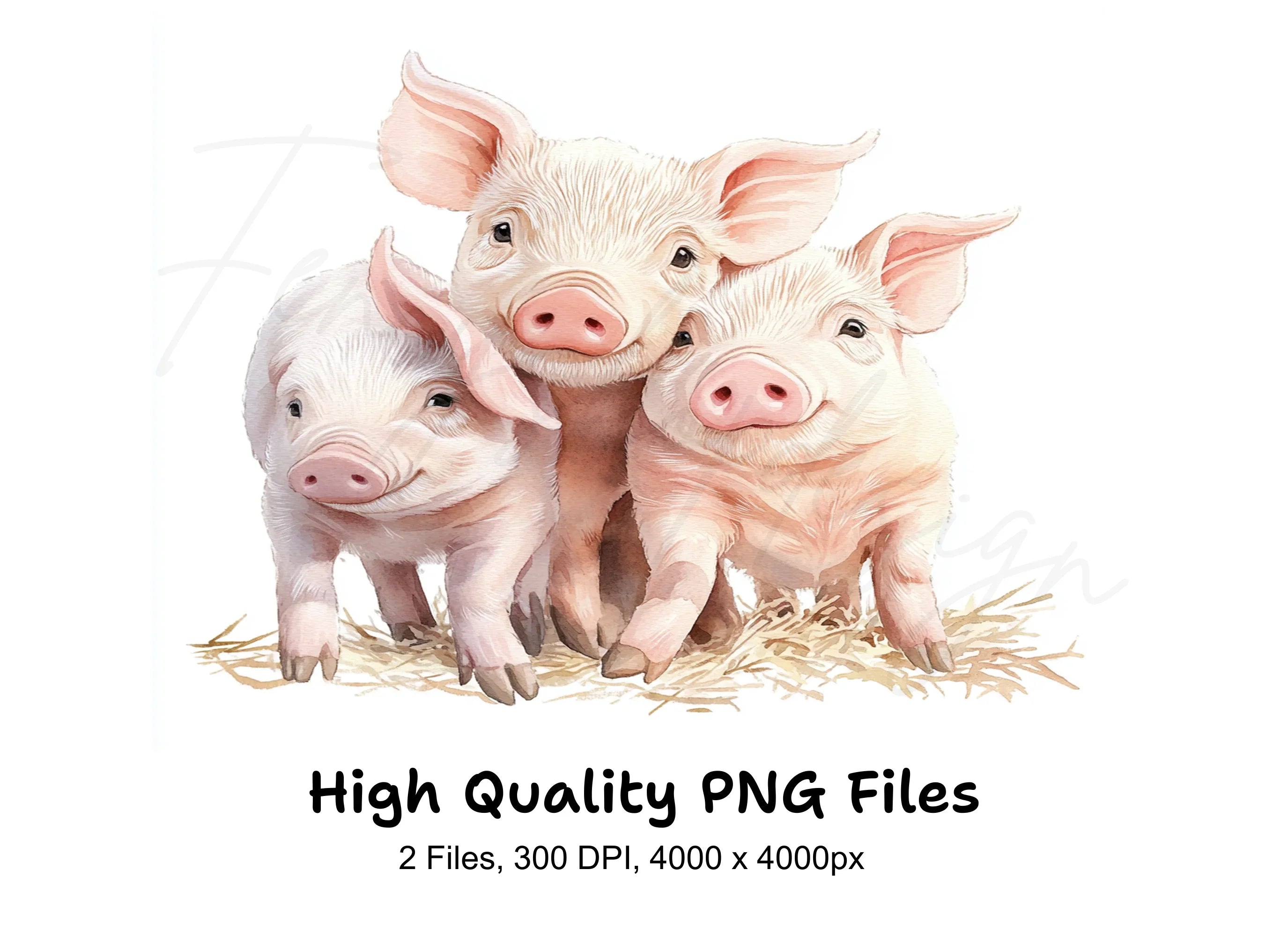 Adorable Piglets Clipart Bundle