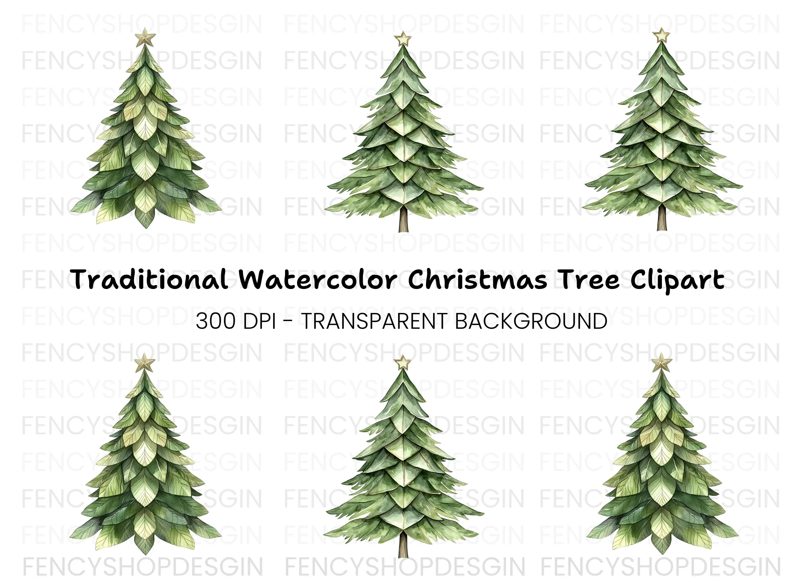 Christmas Tree Clipart Bundle