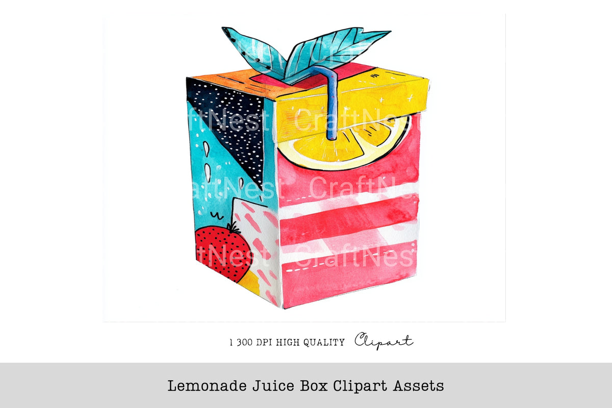 Lemonade Juice Box Clipart Bundle