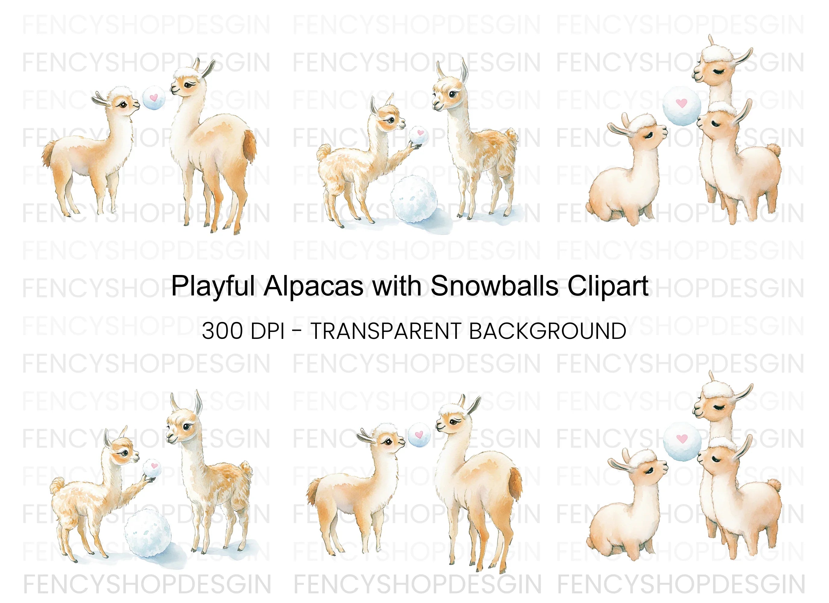 Playful Llama Clipart Bundle