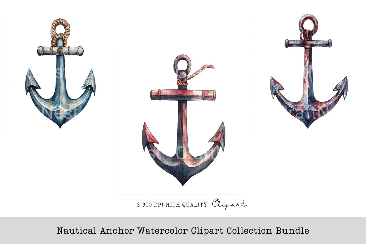 Nautical Anchor Clipart Bundle