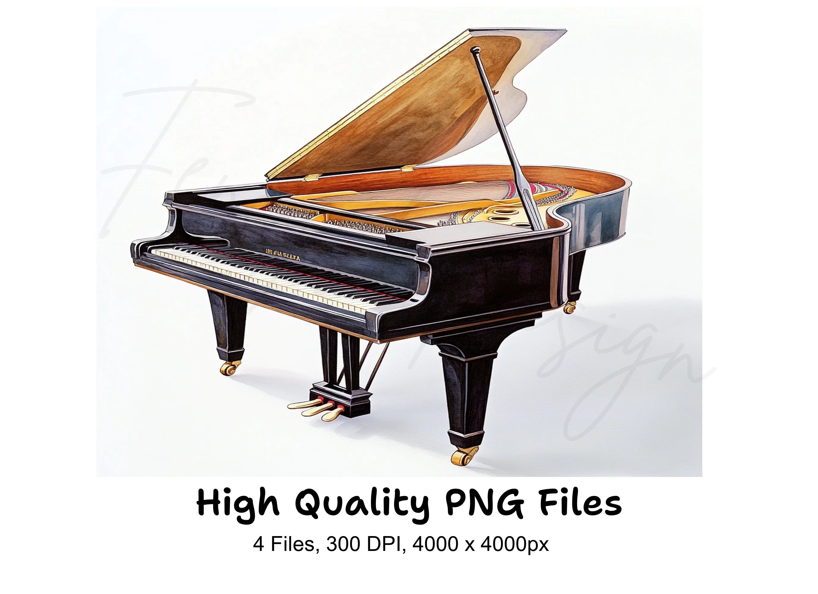 Grand Piano Clipart Bundle
