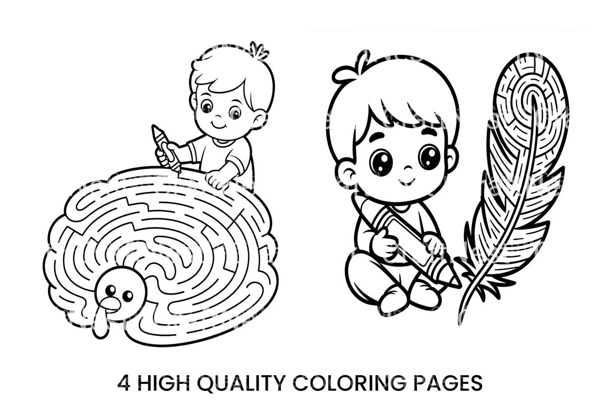 Feather Maze Adventure Coloring Books