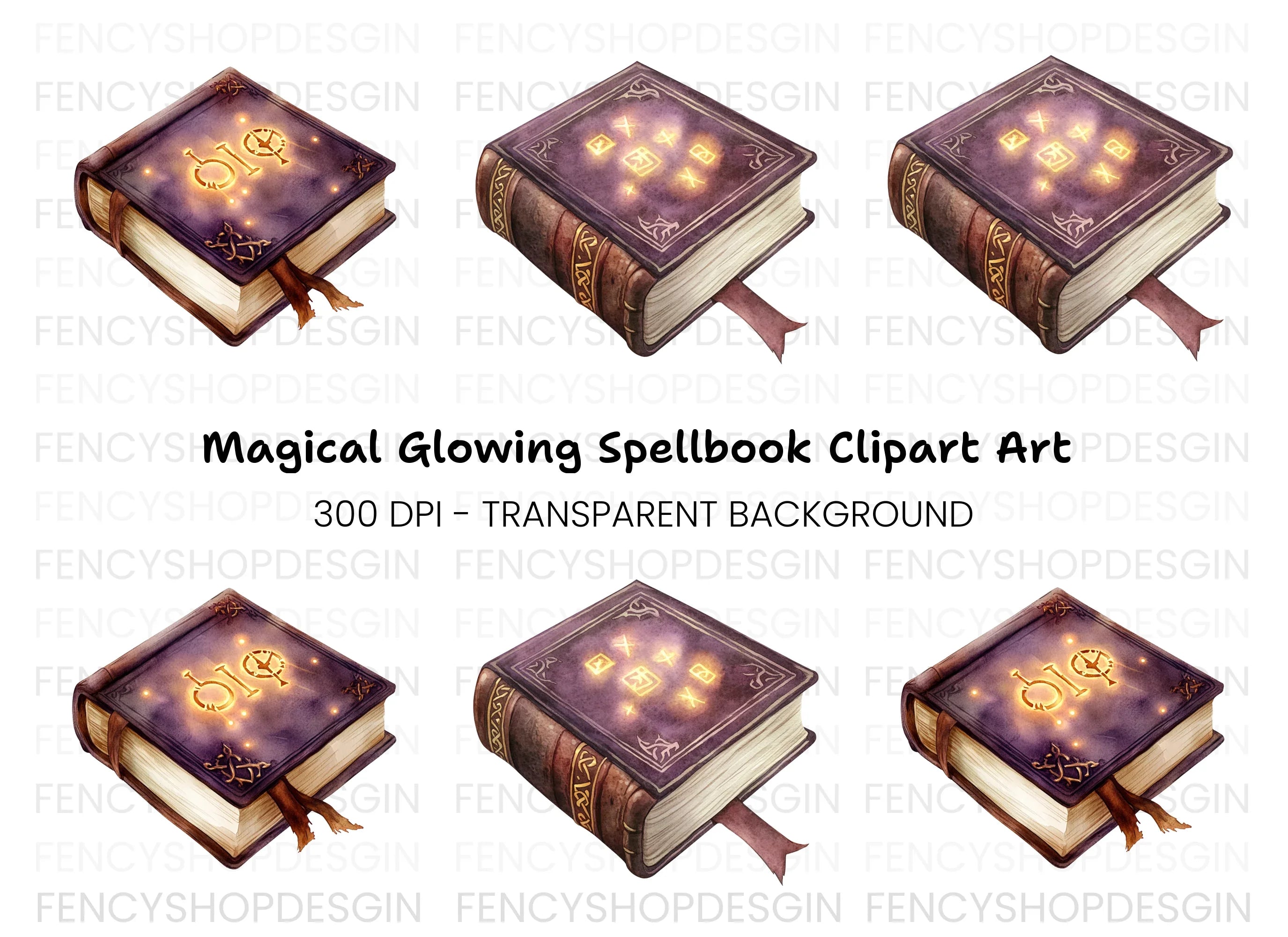 Mystical Spell Books Clipart Bundle