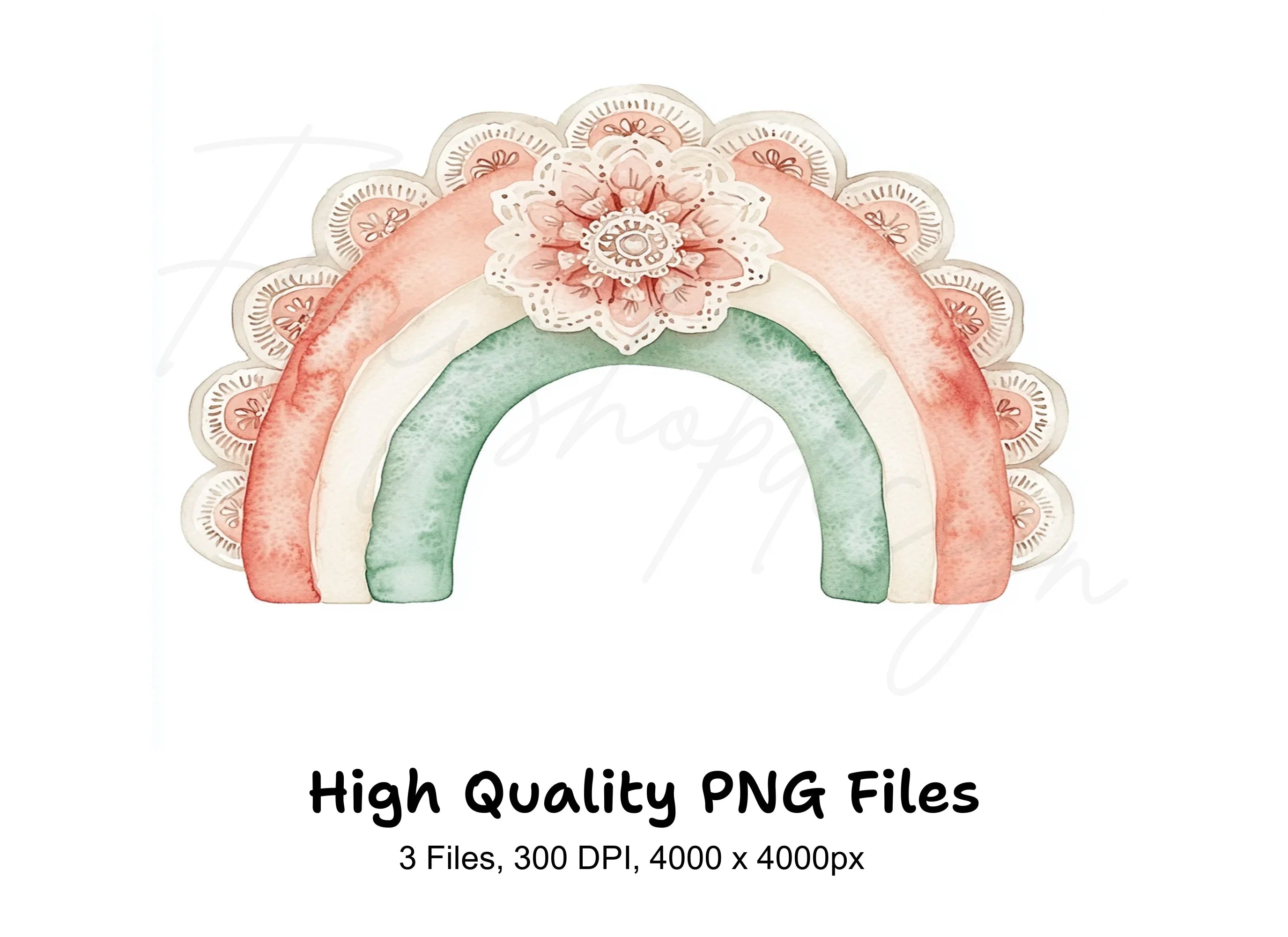 Boho Rainbow Lace Details Clipart Bundle