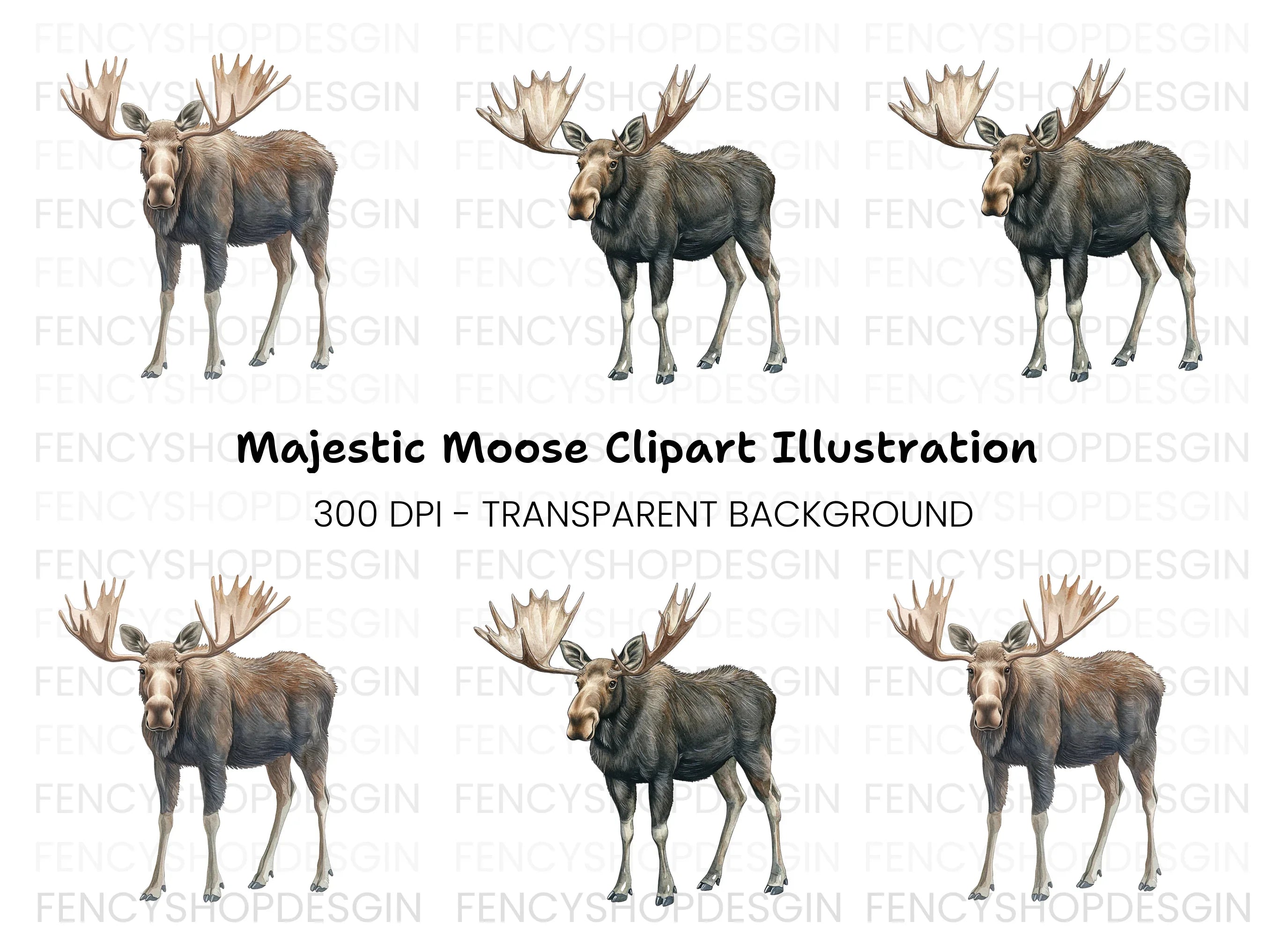 Majestic Moose Clipart Bundle