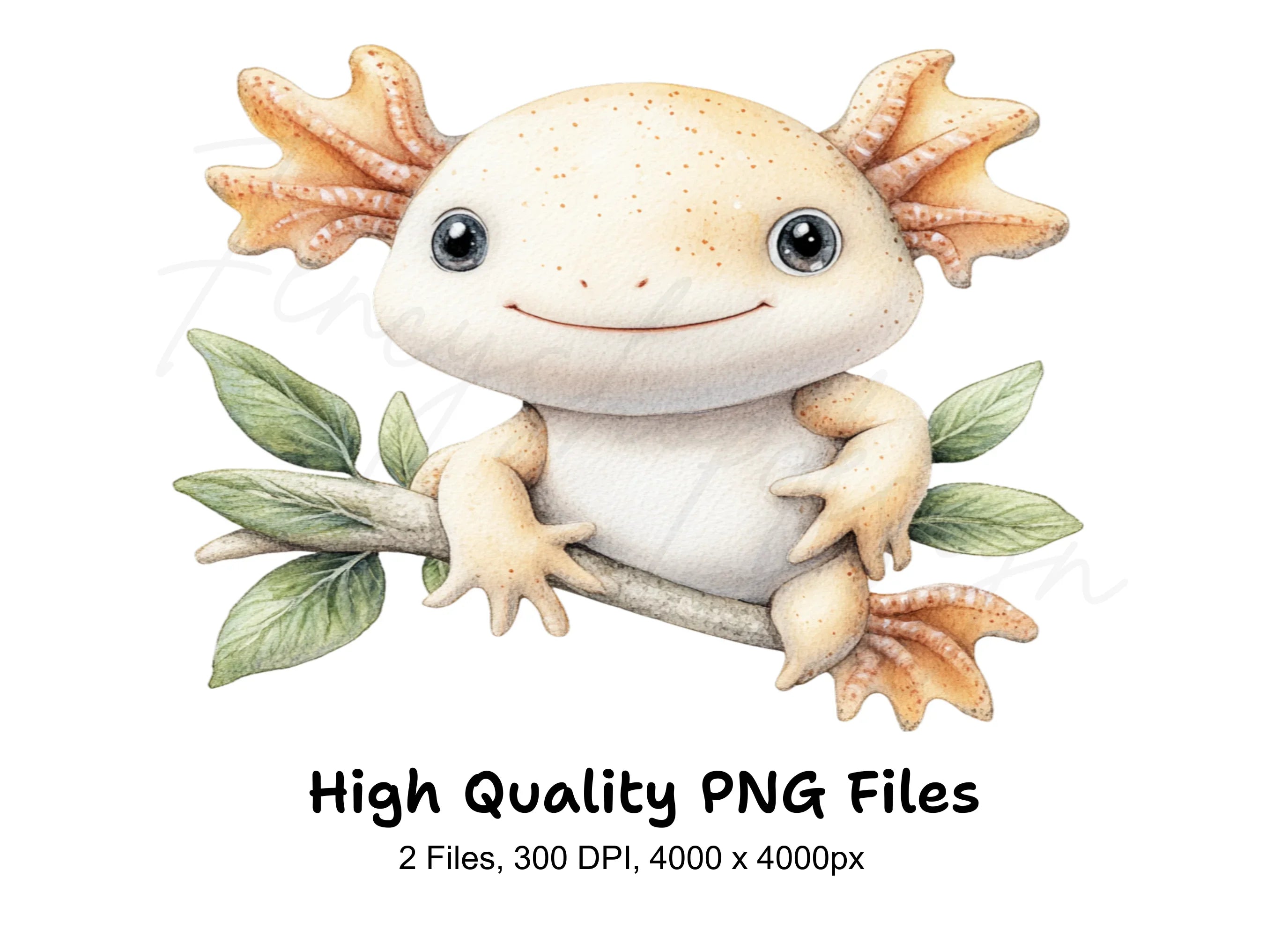 Cute Axolotl Clipart Bundle