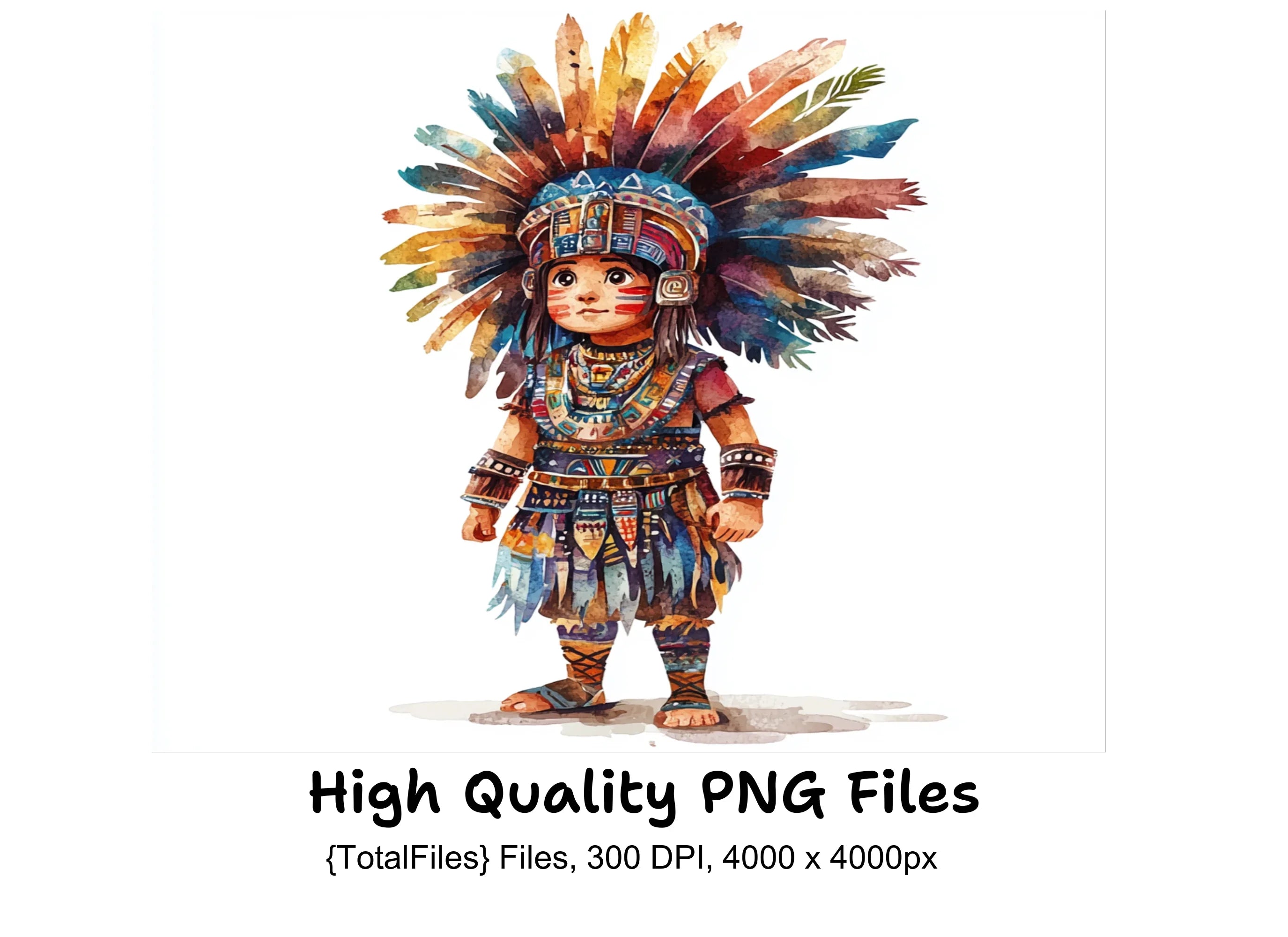Native American Kids Clipart Bundle