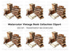 Vintage Books Clipart Bundle