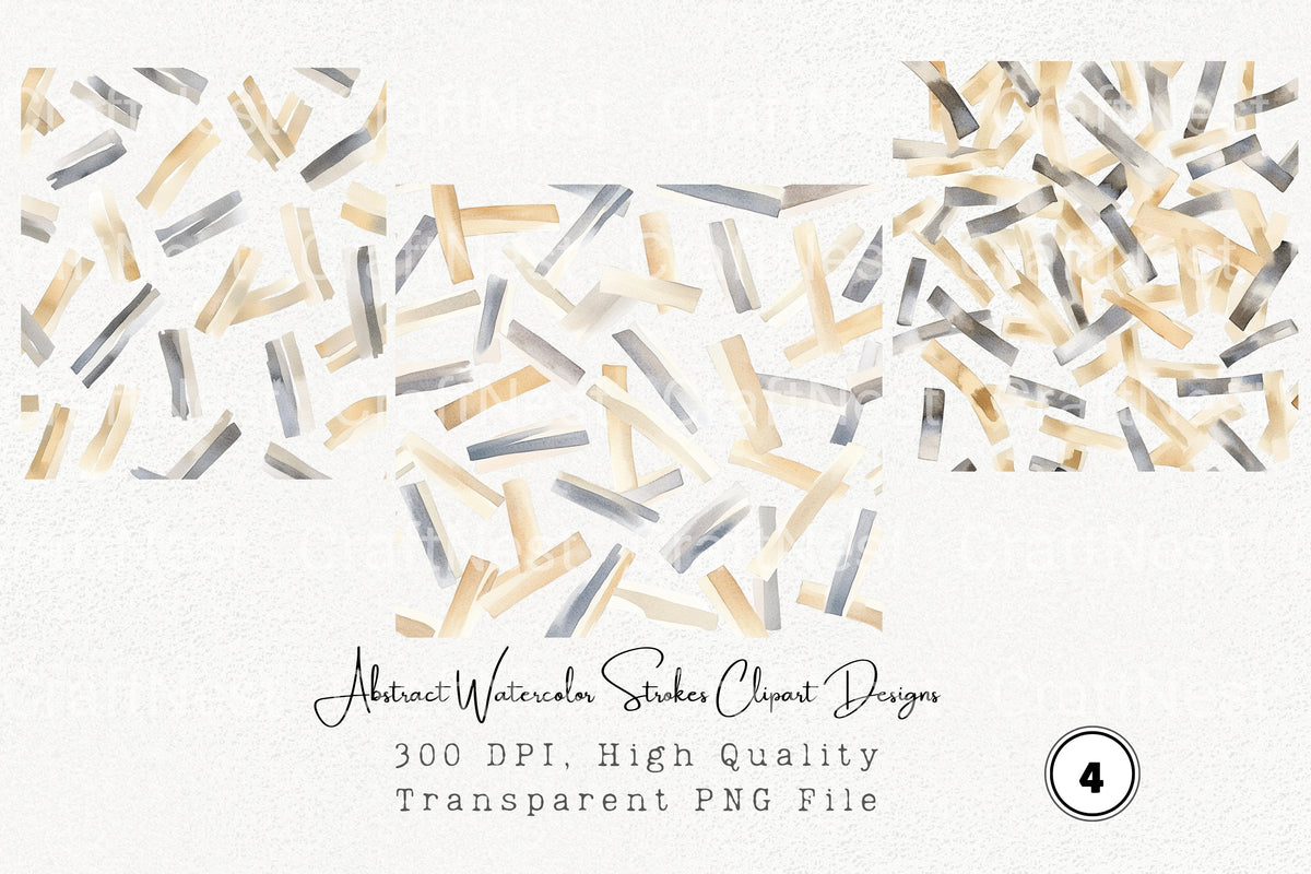 Abstract Strokes Designs Clipart Bundle