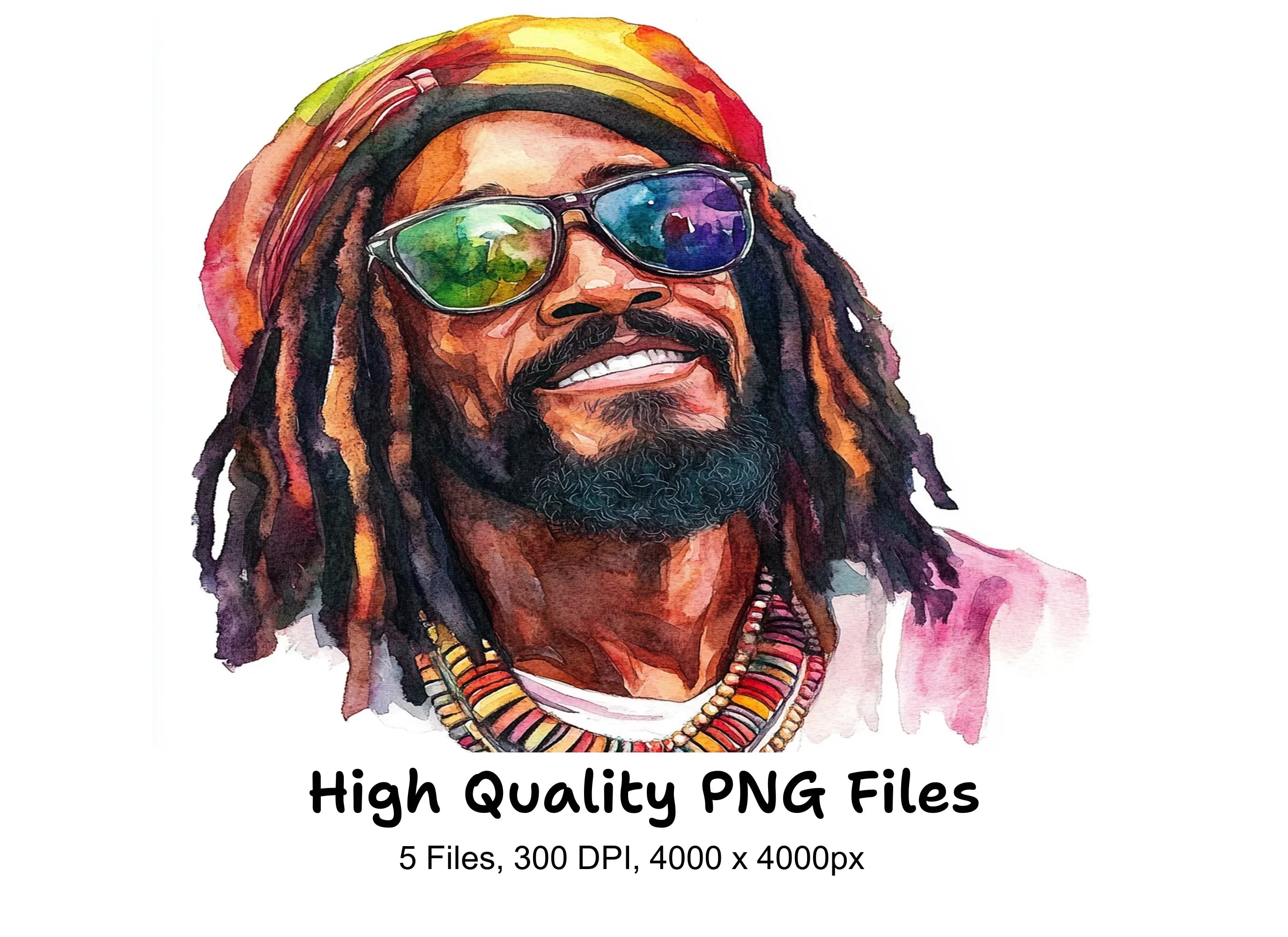 Rasta Man Clipart Bundle