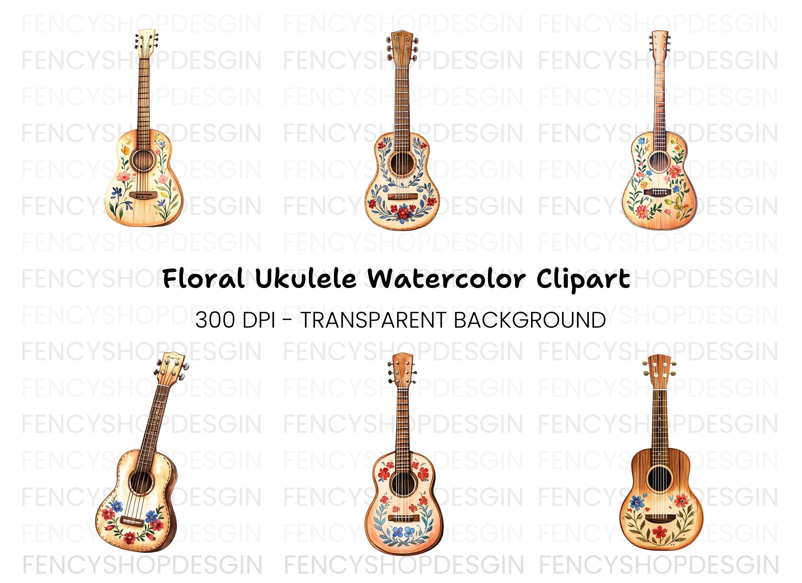 Mexican Guitar Clipart Bundle