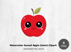 Kawaii Apple School Clipart Bundle - CraftNest - Digital Crafting and Art
