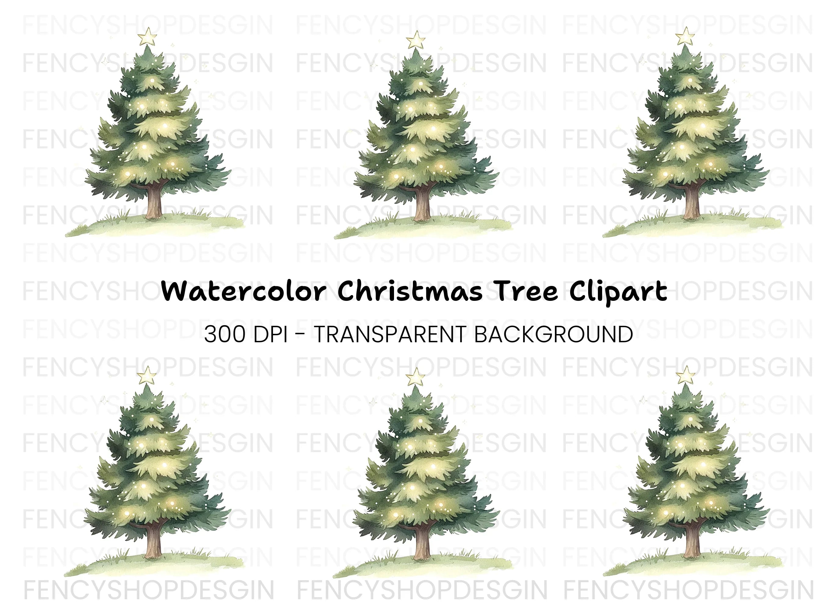 Christmas Tree Clipart Bundle