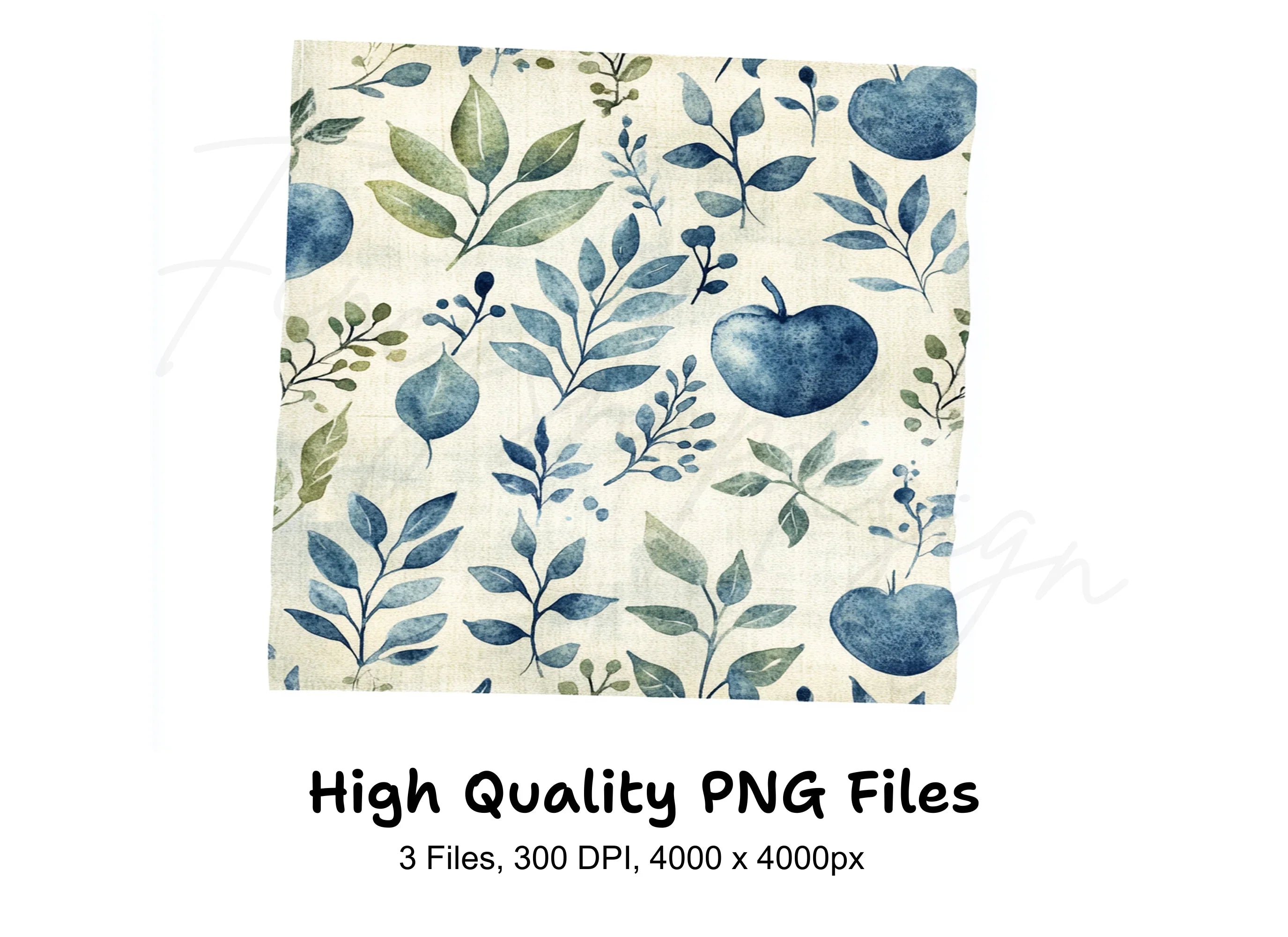 Blue Botanical Clipart Bundle