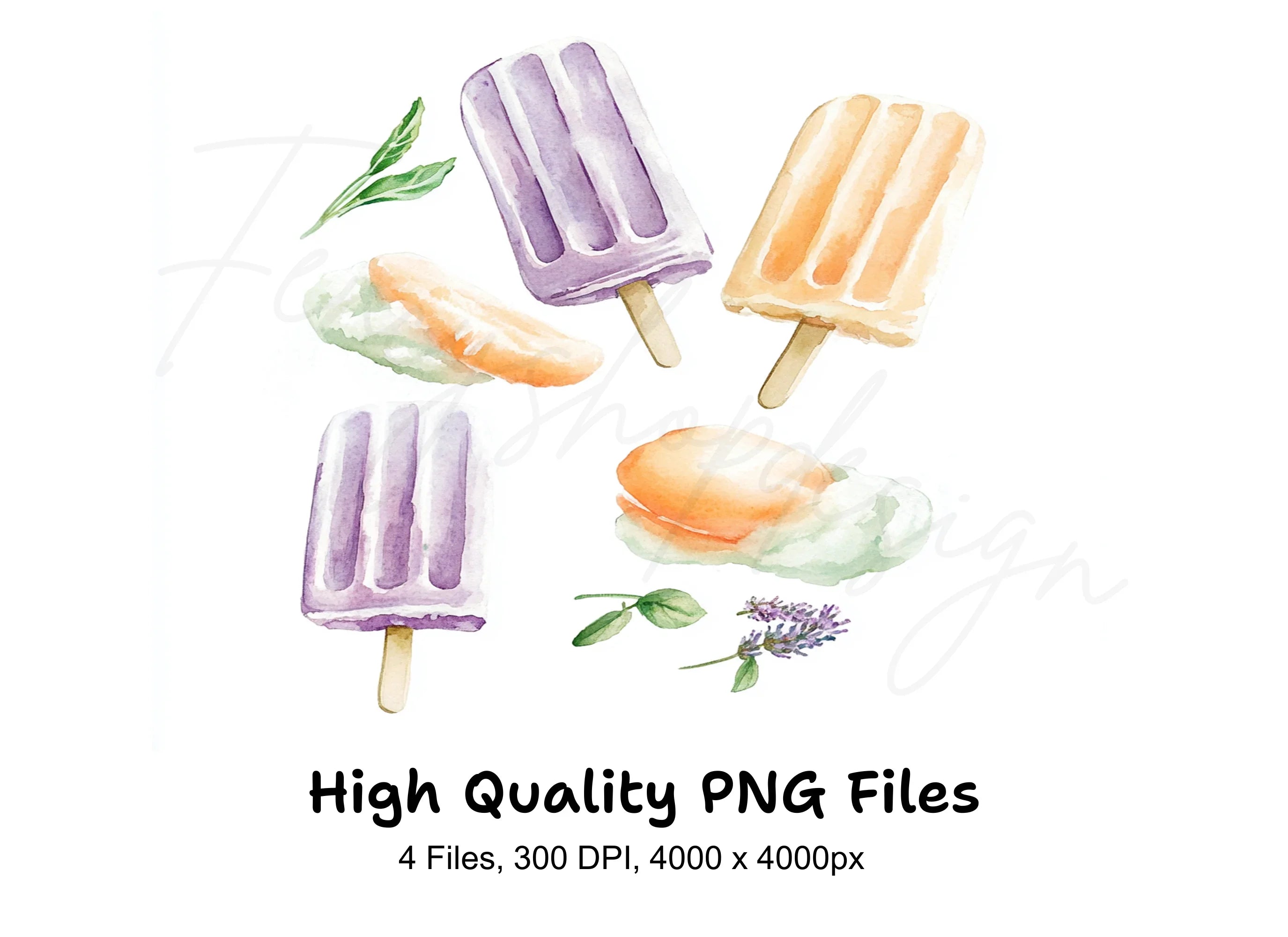 Ice Cream Popsicle Clipart Bundle