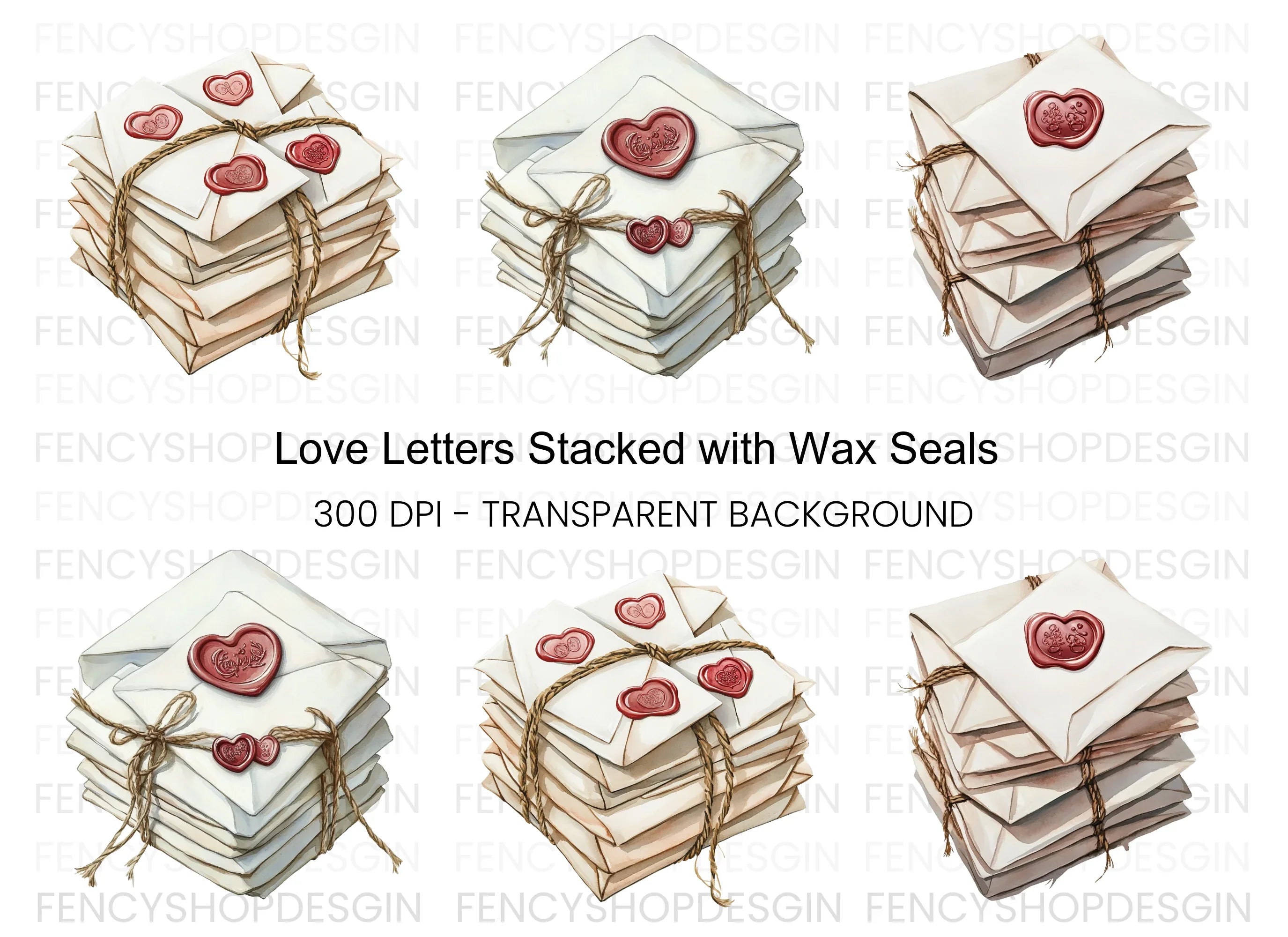 Vintage Love Letter Clipart Bundle