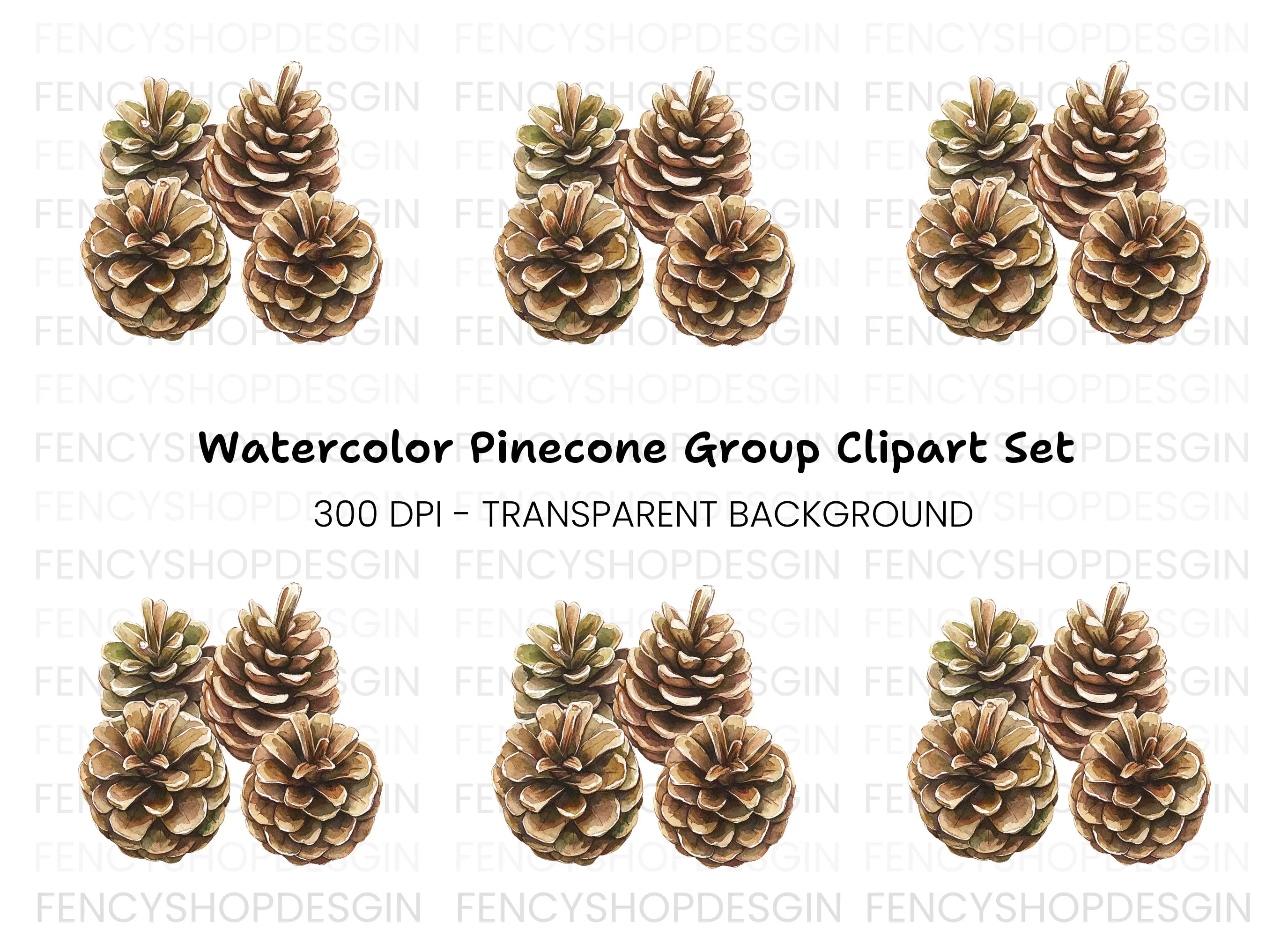 Pine Cones Clipart Bundle