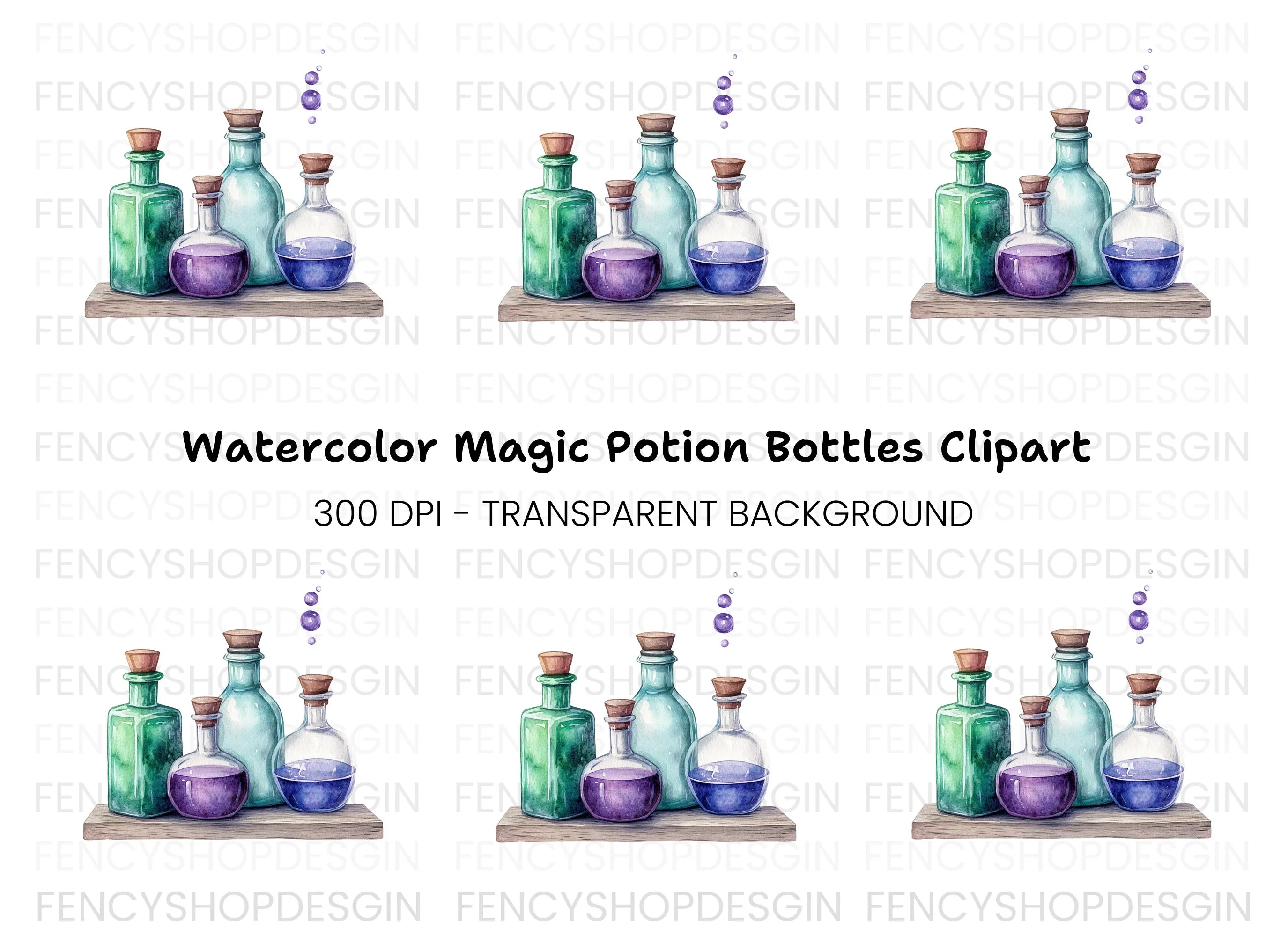 Potion Bottles Clipart Bundle