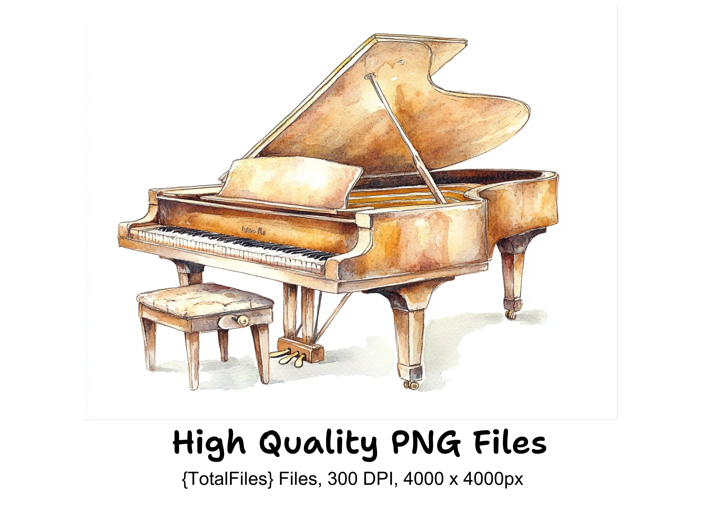 Grand Piano Clipart Bundle