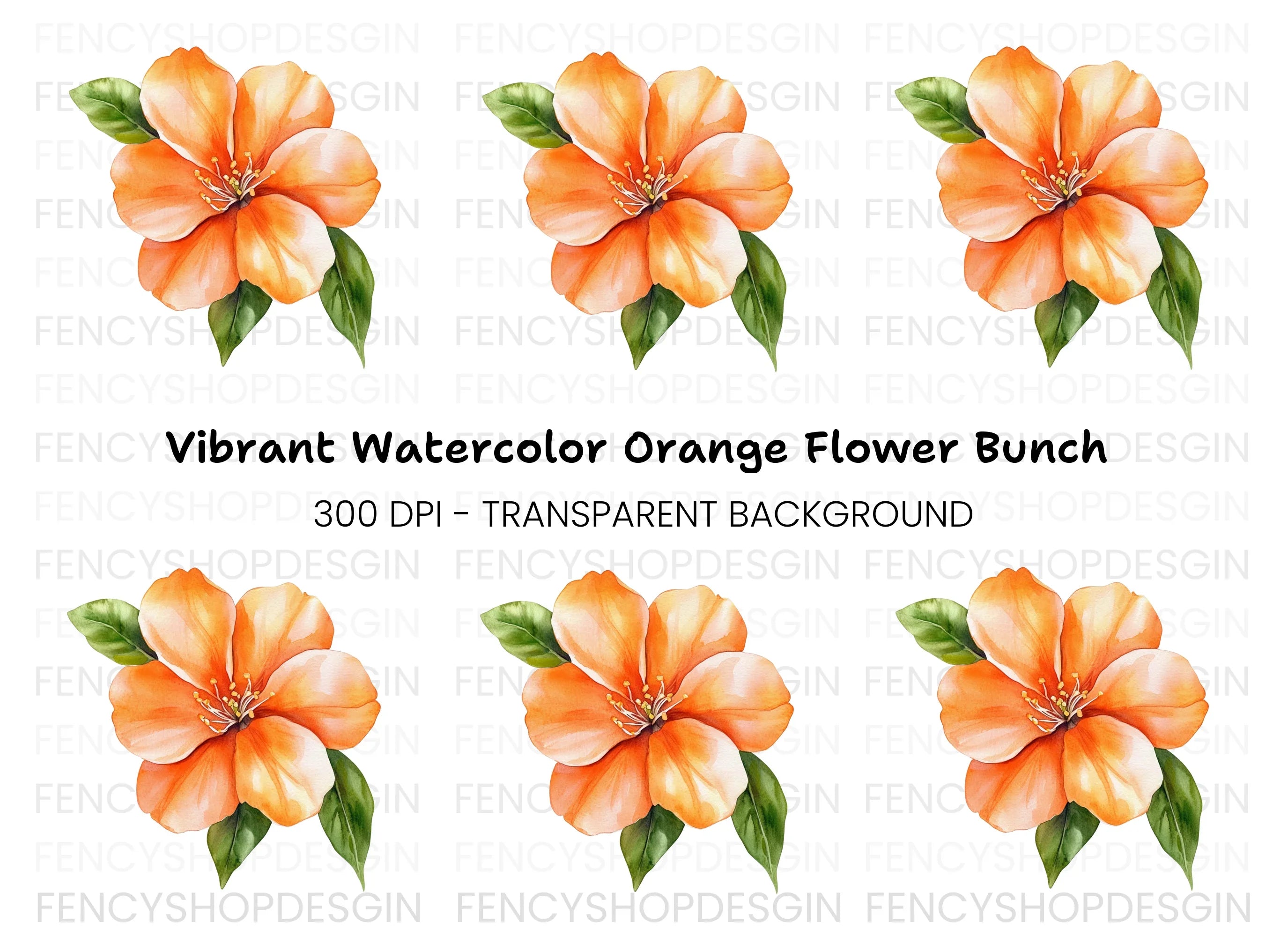 Vibrant Orange Blossom Clipart Bundle