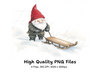 Winter Gnomes with Sleds Clipart Bundle