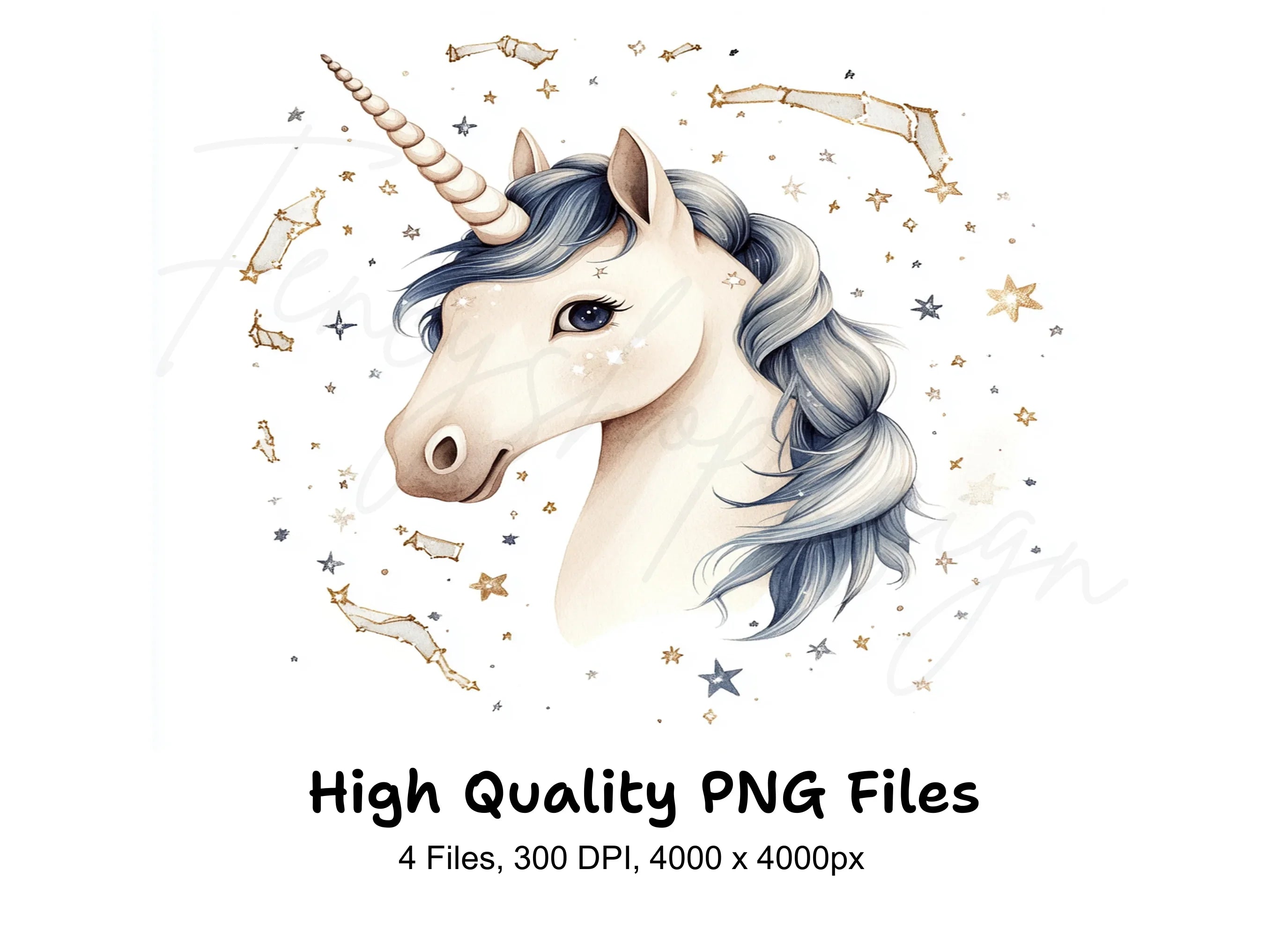 Magical Unicorn Head Clipart Bundle