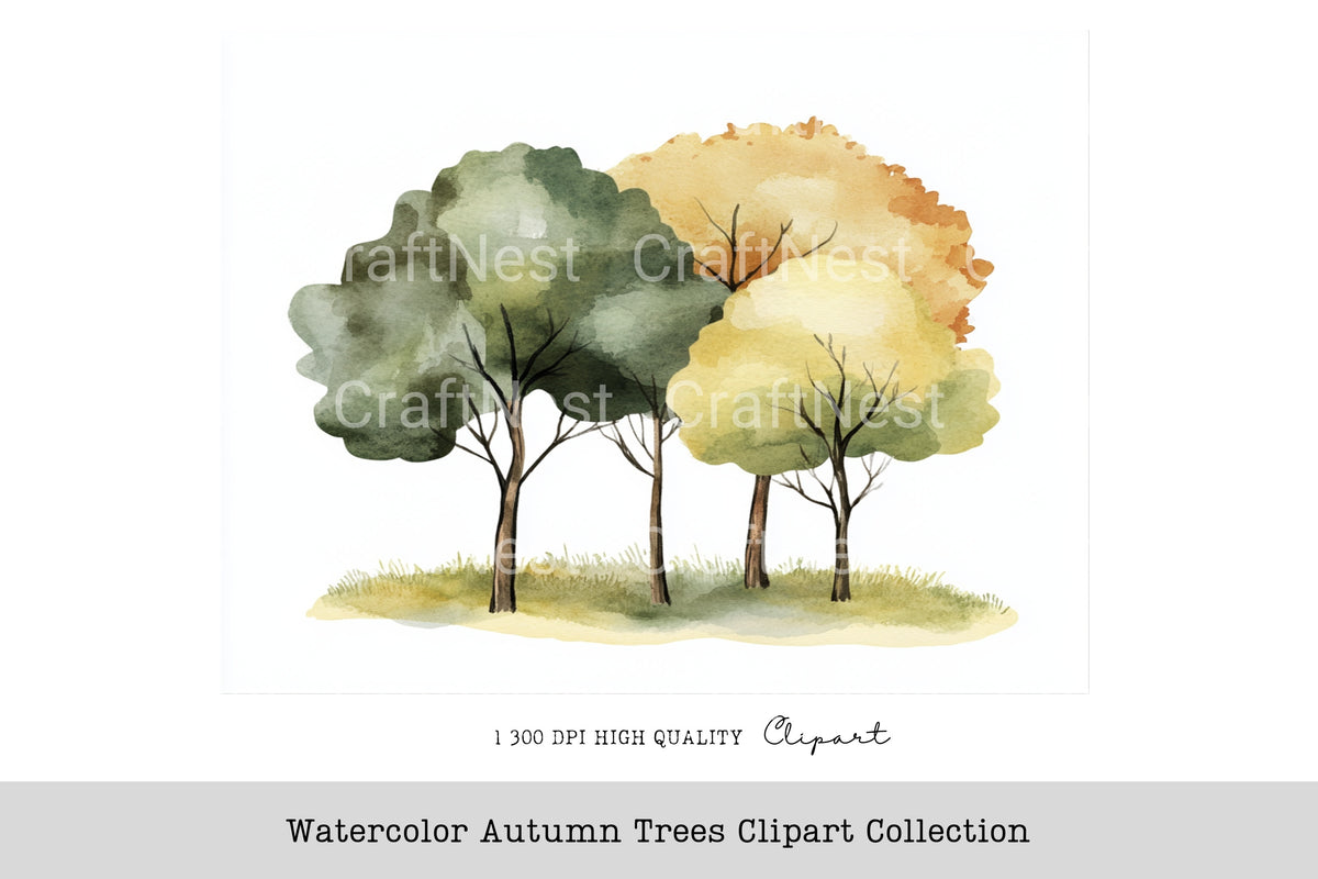 Autumn Trees Clipart Bundle