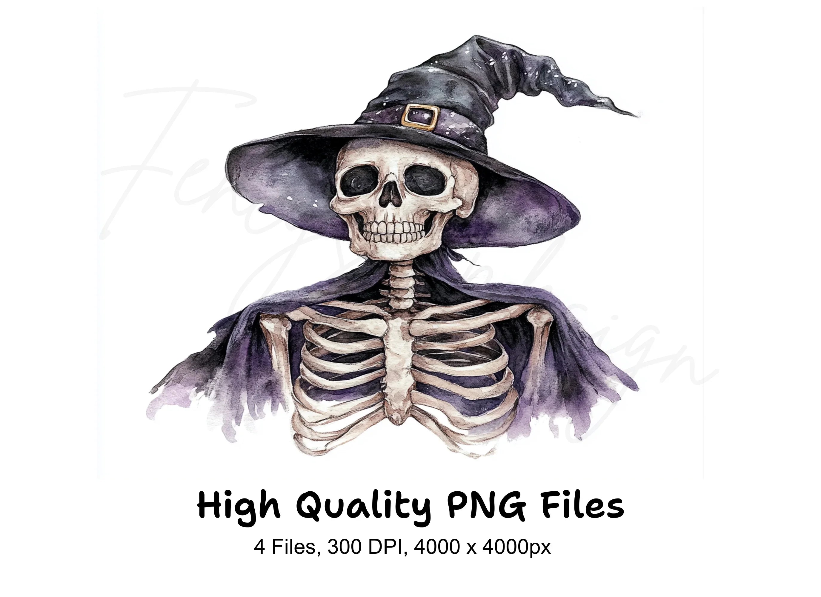 Spooky Skeleton Witch Clipart Bundle