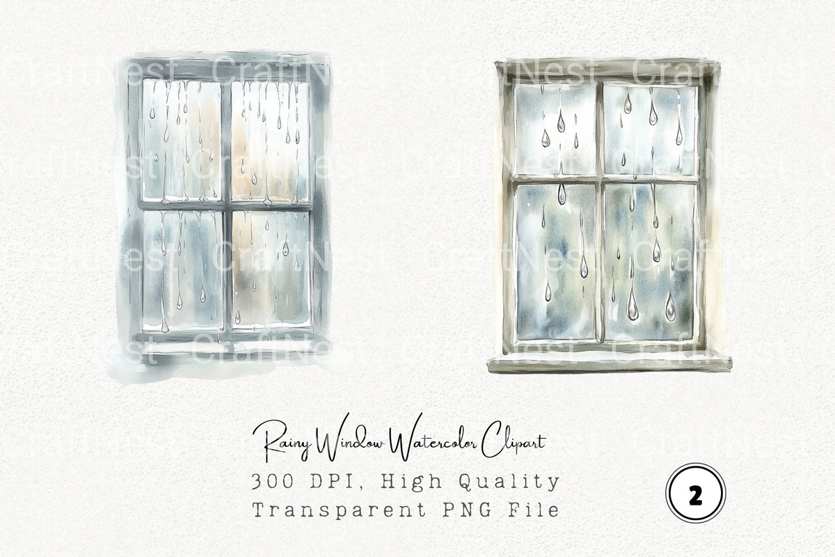 Rainy Window Clipart Bundle