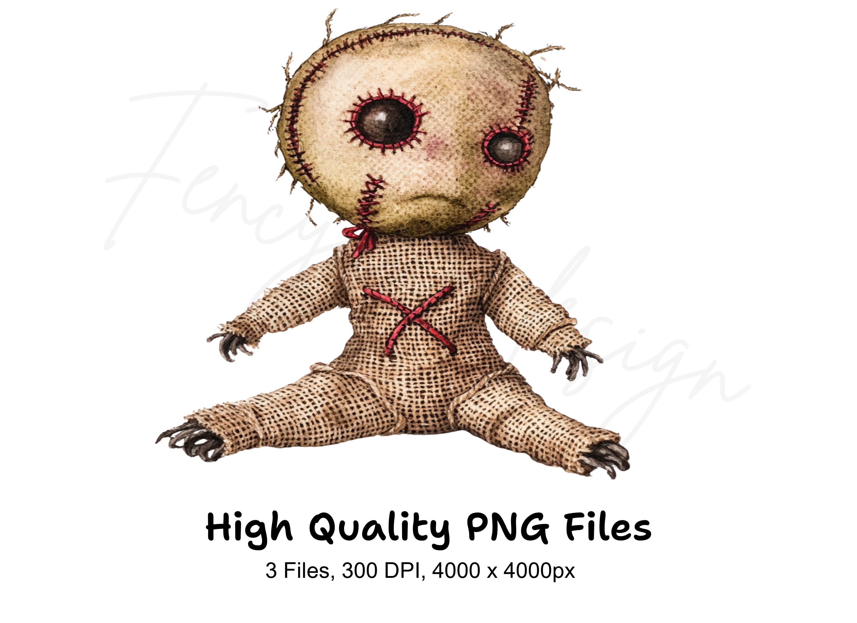 Cute Voodoo Doll Clipart Bundle