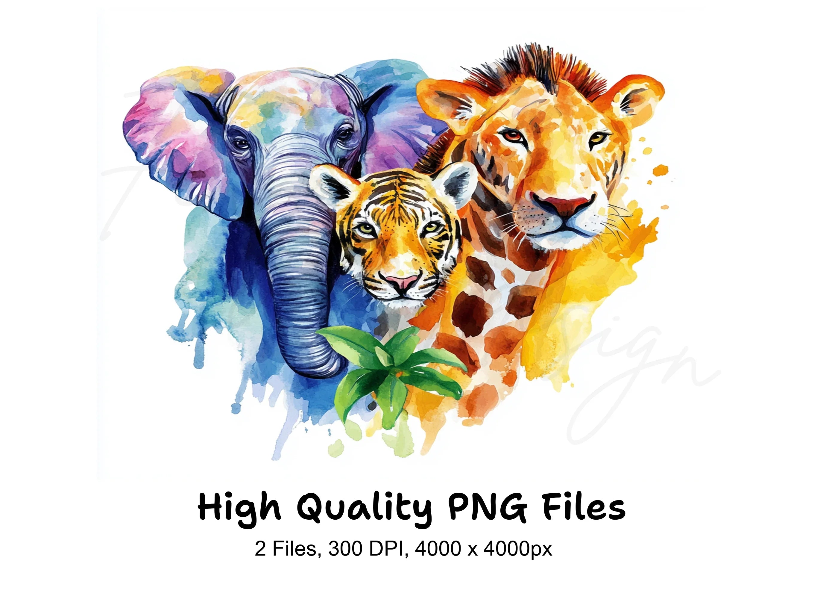 Vibrant Safari Animal Clipart Bundle