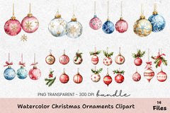 Christmas Ornaments Clipart Bundle - CraftNest - Digital Crafting and Art