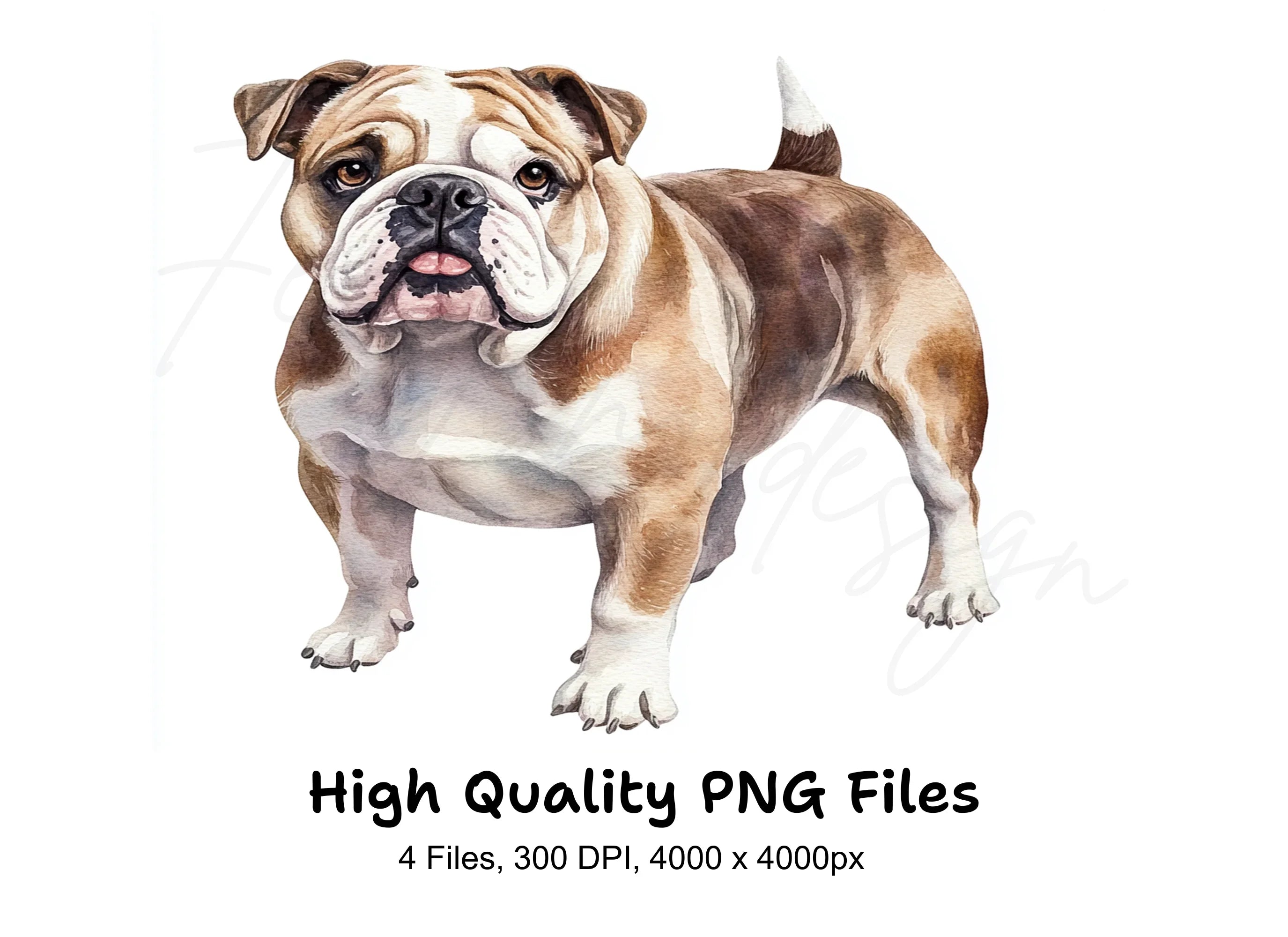 Cute Bulldog Dog Clipart Bundle