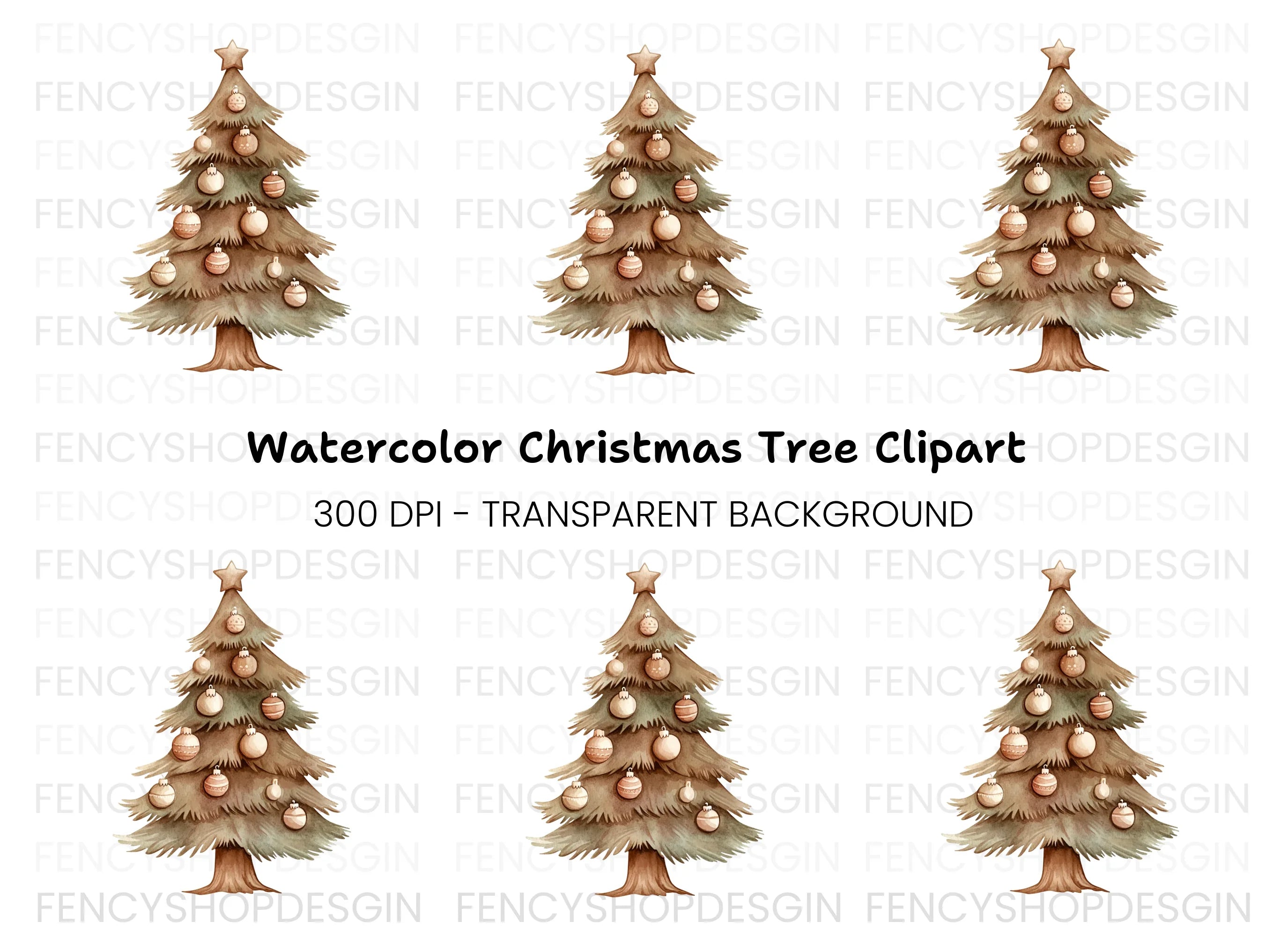 Christmas Tree Clipart Bundle
