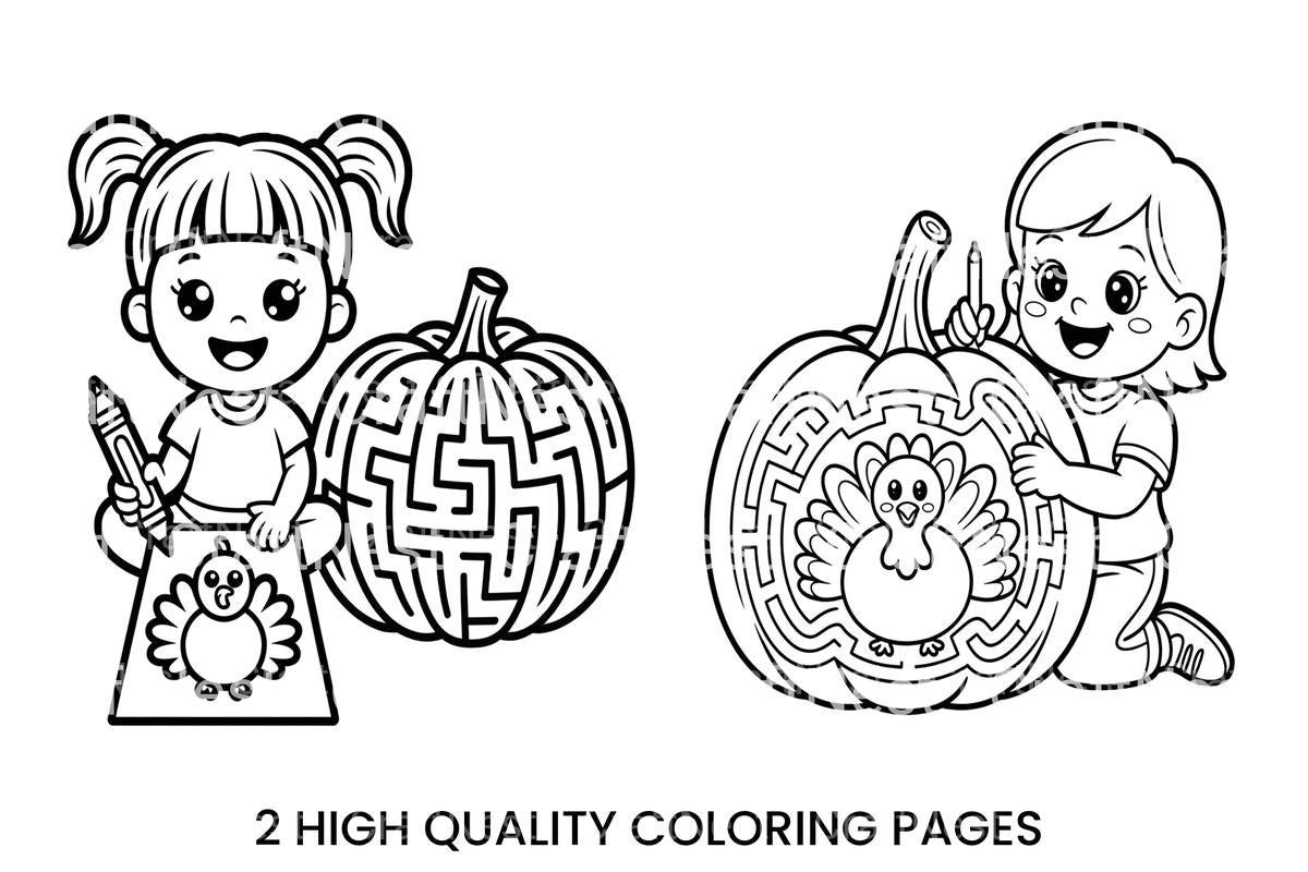 Thanksgiving Pumpkin Maze Coloring Books
