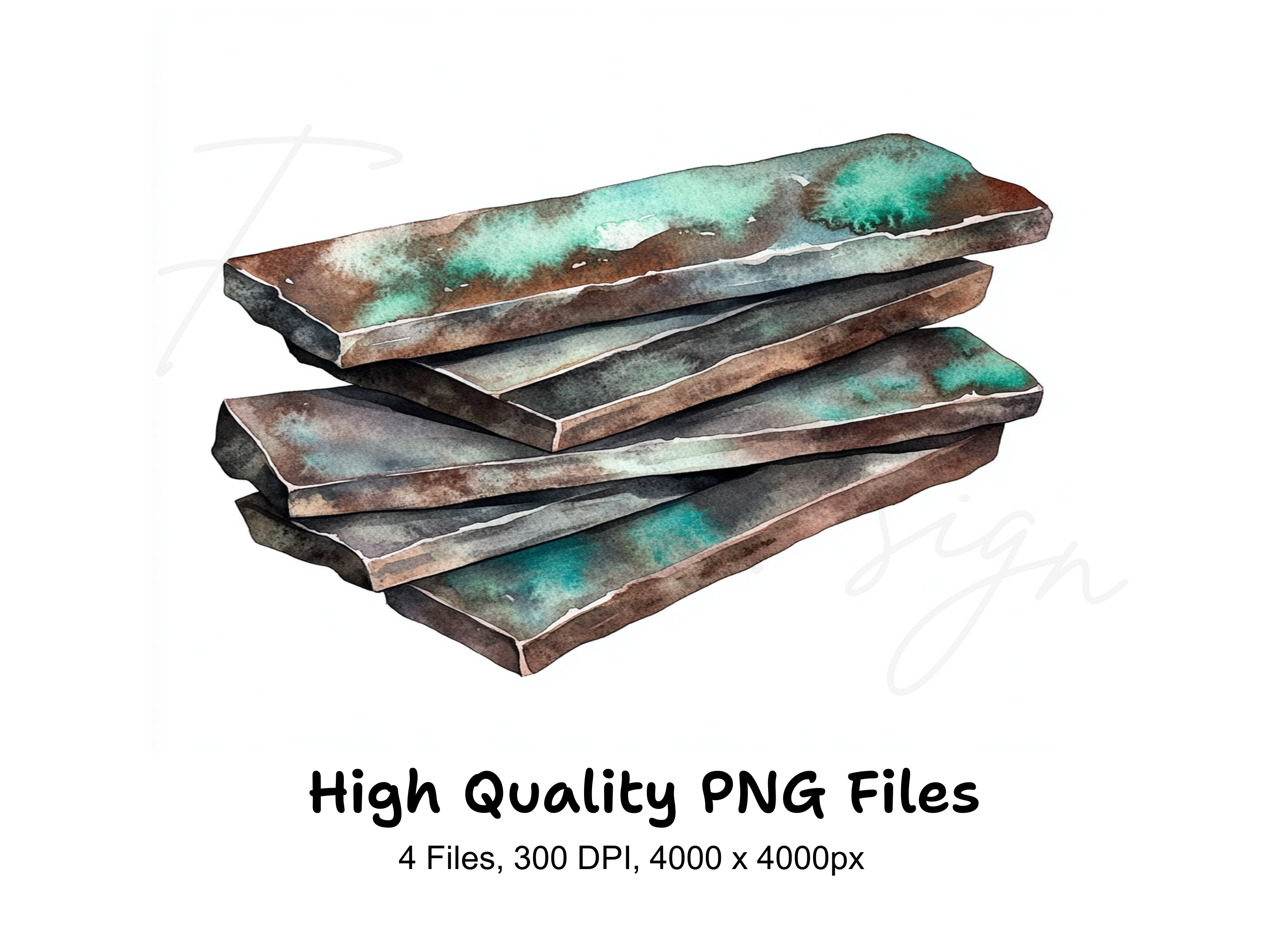 Aged Copper Patina Clipart Bundle