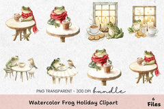 Frog Holiday Clipart Bundle - CraftNest - Digital Crafting and Art
