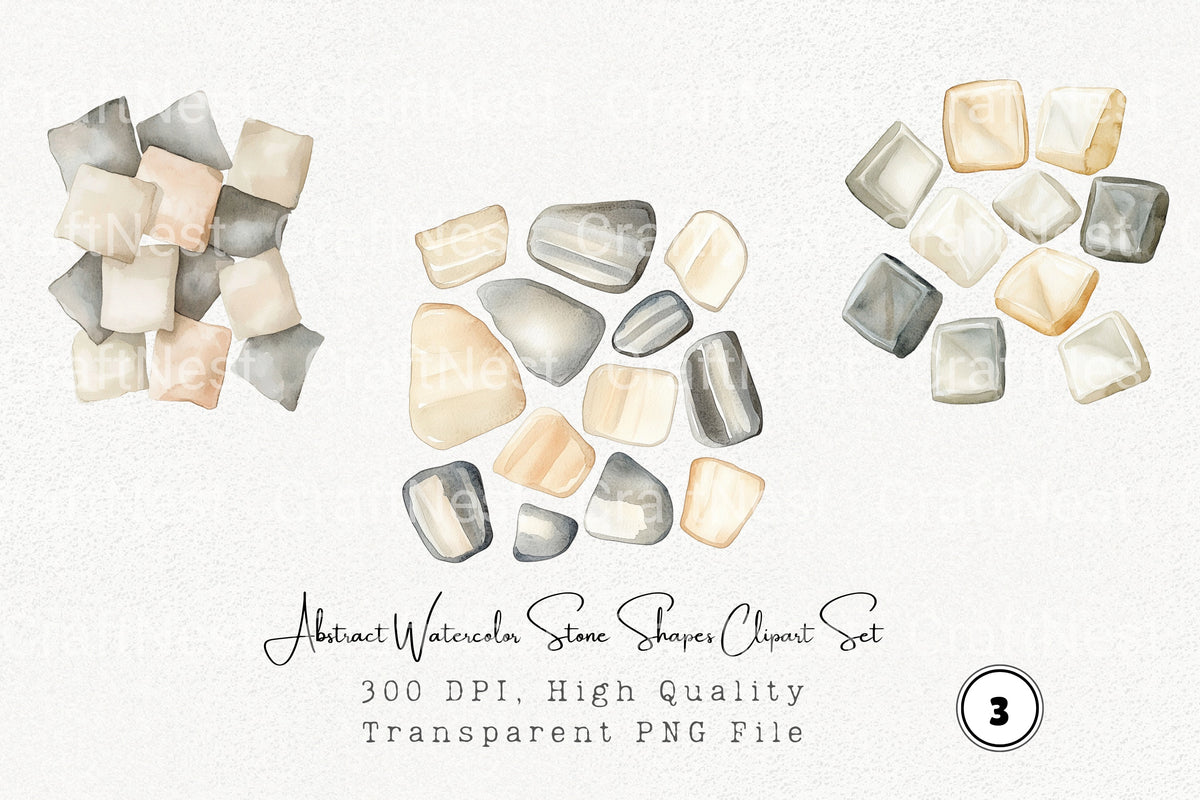 Abstract Stone Shapes Clipart Bundle