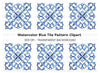 Blue Mandala Tile Clipart Bundle