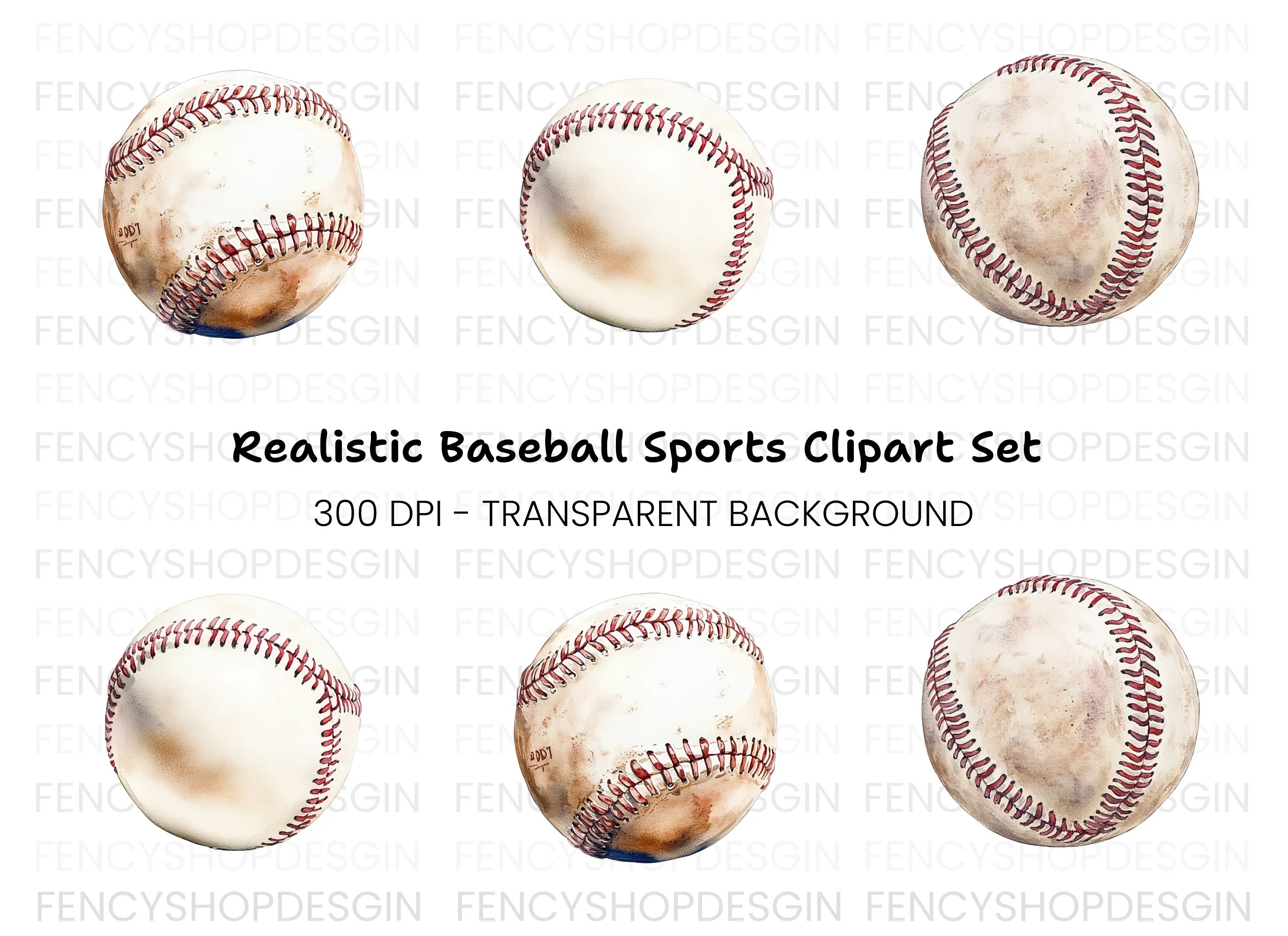 Baseball Balls Clipart Bundle