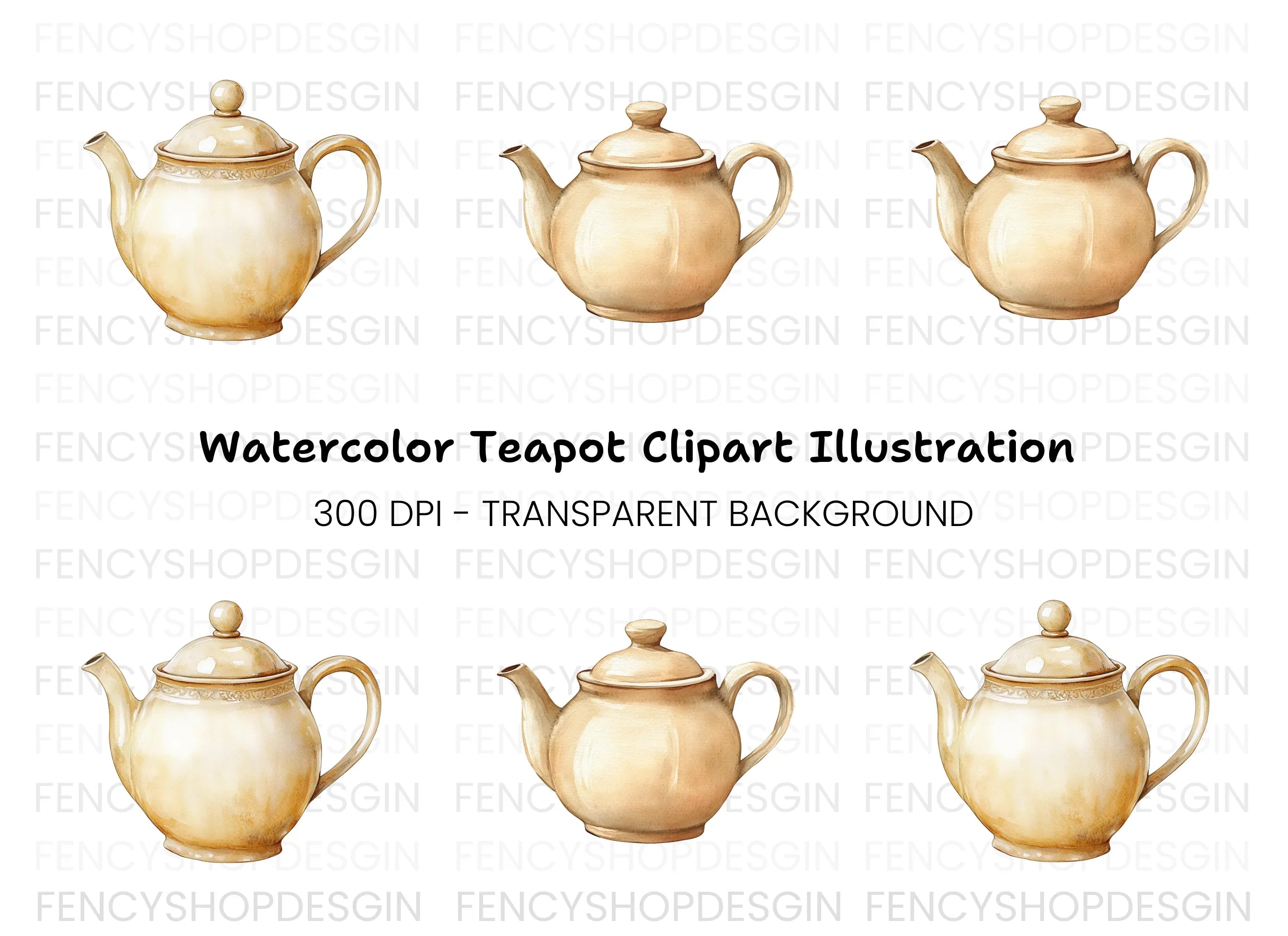 Elegant Teapot Clipart Bundle