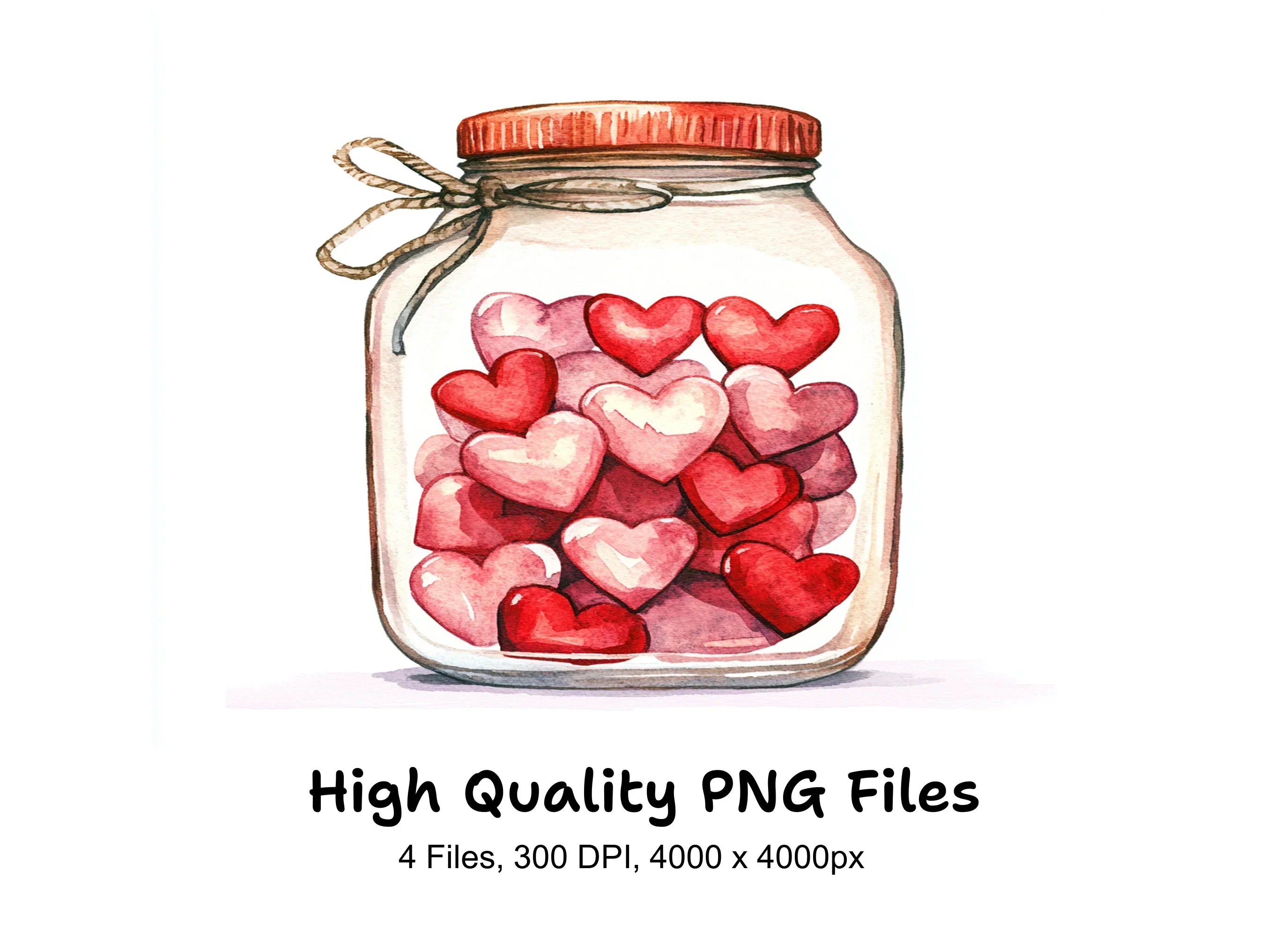 Hearts in Jars Clipart Bundle
