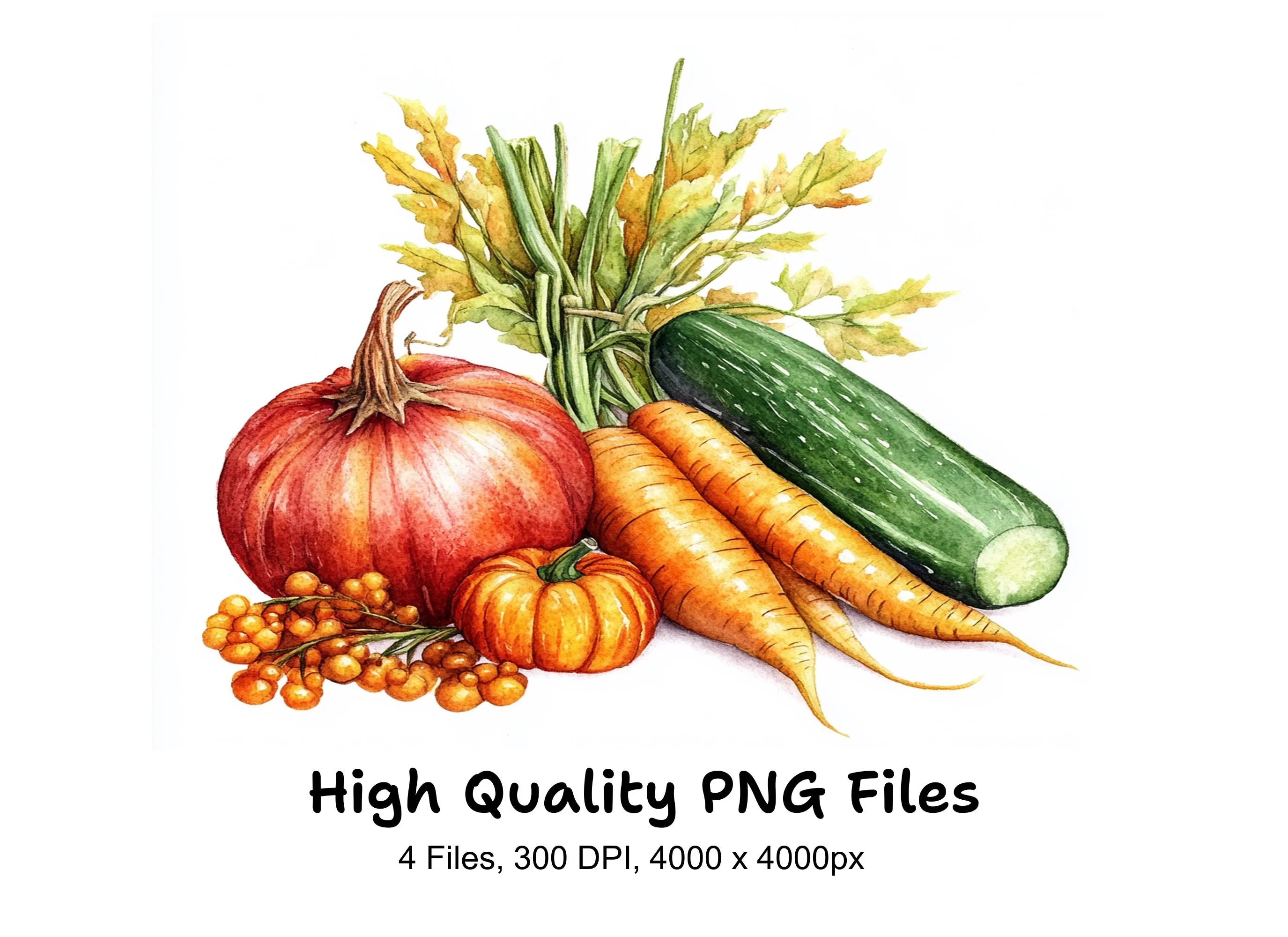 Fresh Farm Produce Clipart Bundle
