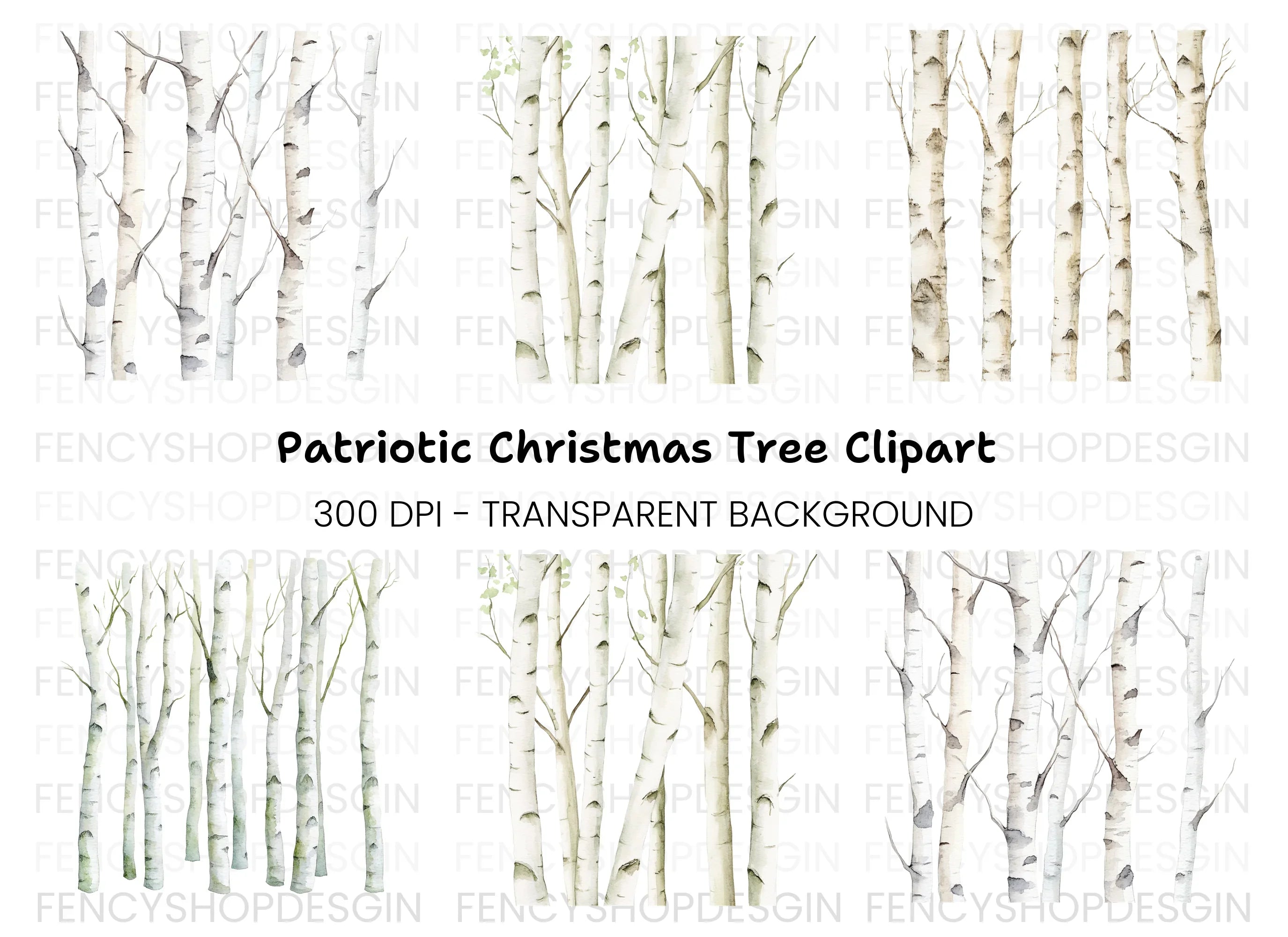 Birch Tree Clipart Bundle