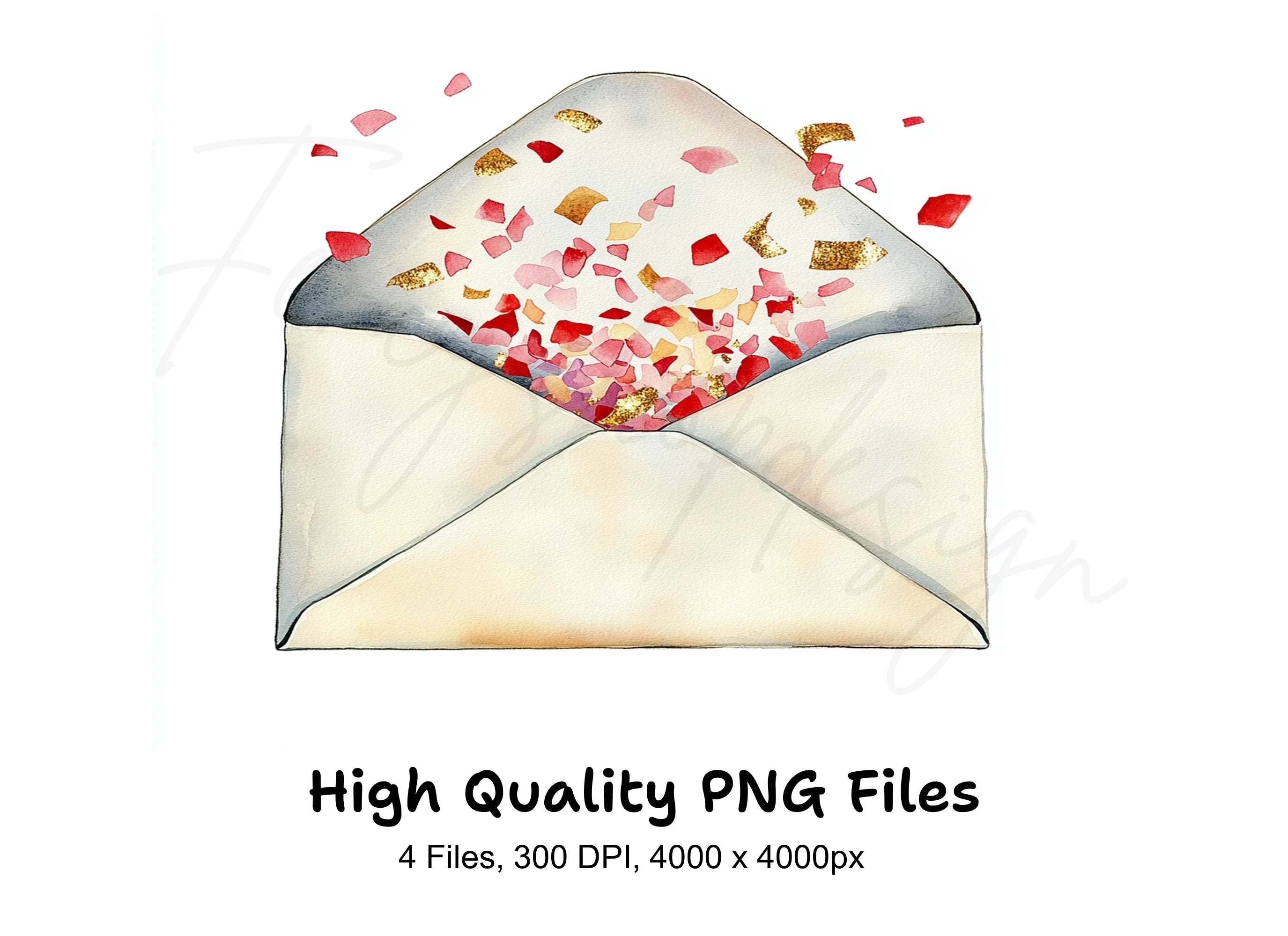 Confetti Burst Envelopes Clipart Bundle