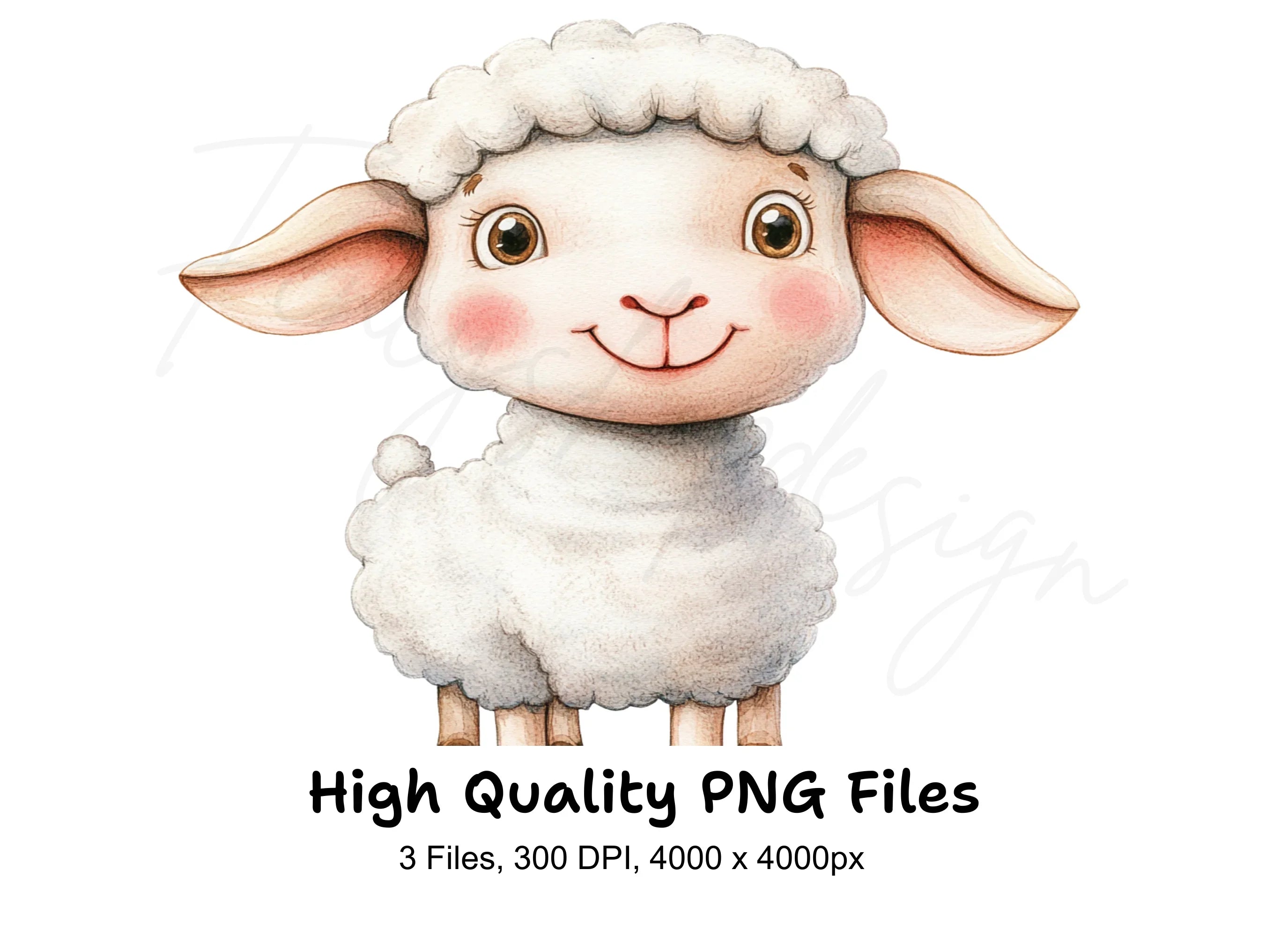 Cute Baby Sheep Clipart Bundle